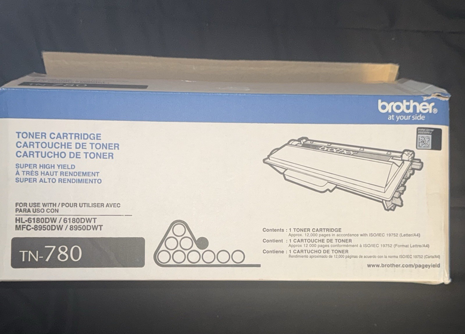 Brother Genuine TN780 Mono Laser Toner Cartridge - Black