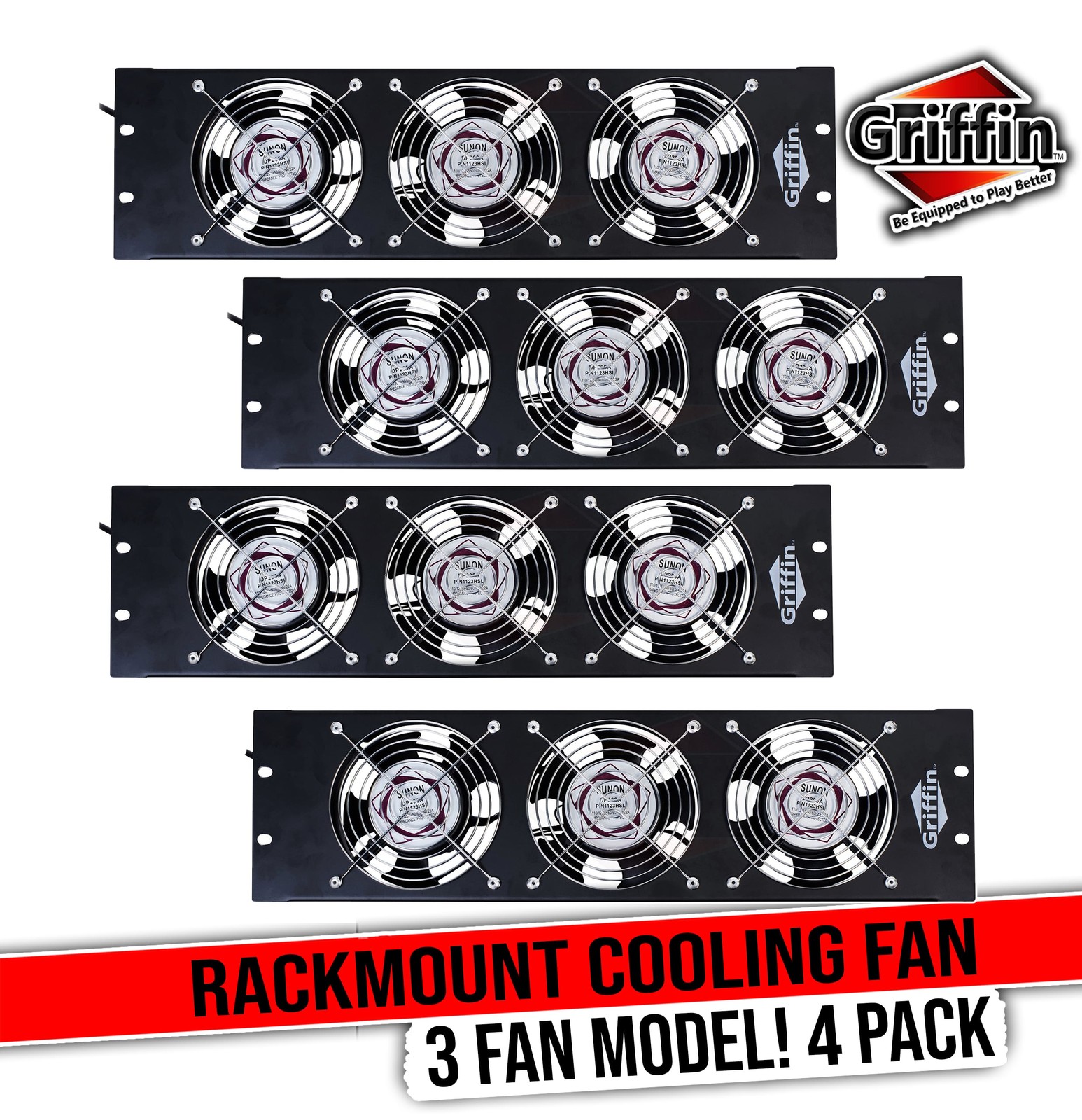 Rack Mount Exhaust Fan | 3U Cabinet Network IT Server Rails Equipment Cool Fans