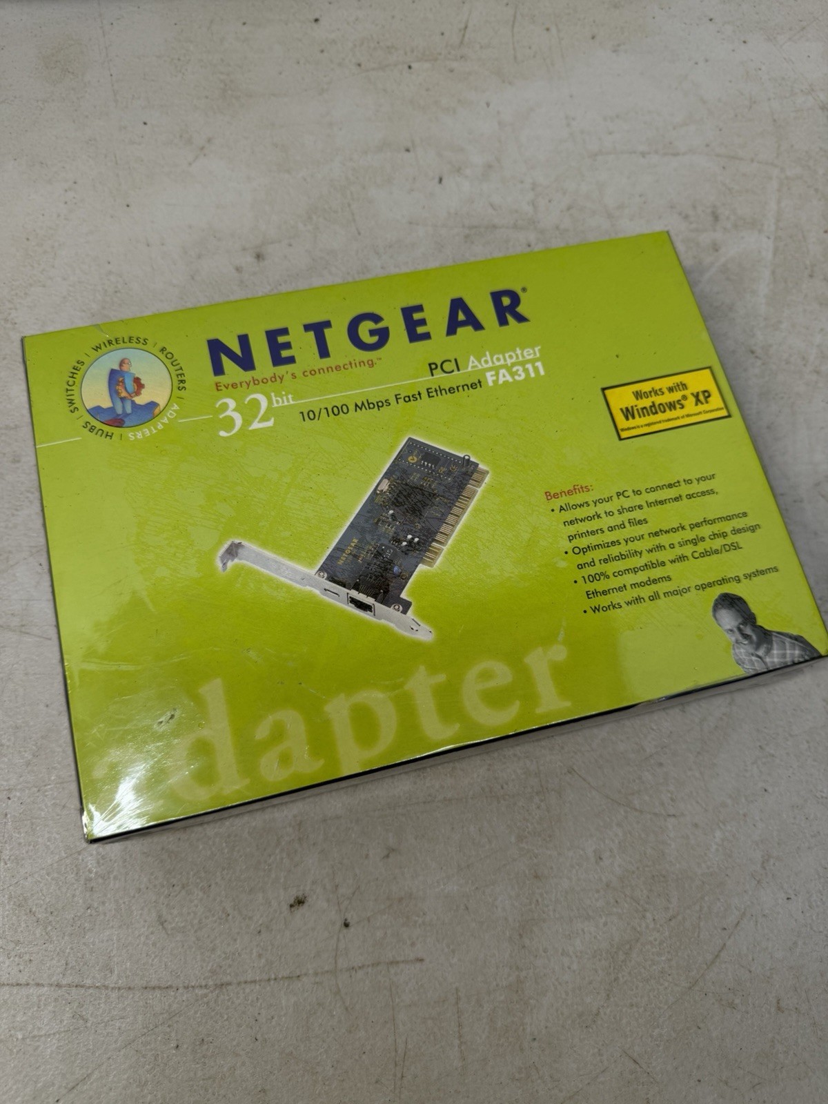 NEW Plastic Sealed Netgear FA311 PCI Copper Gigabit Adapter New In Box