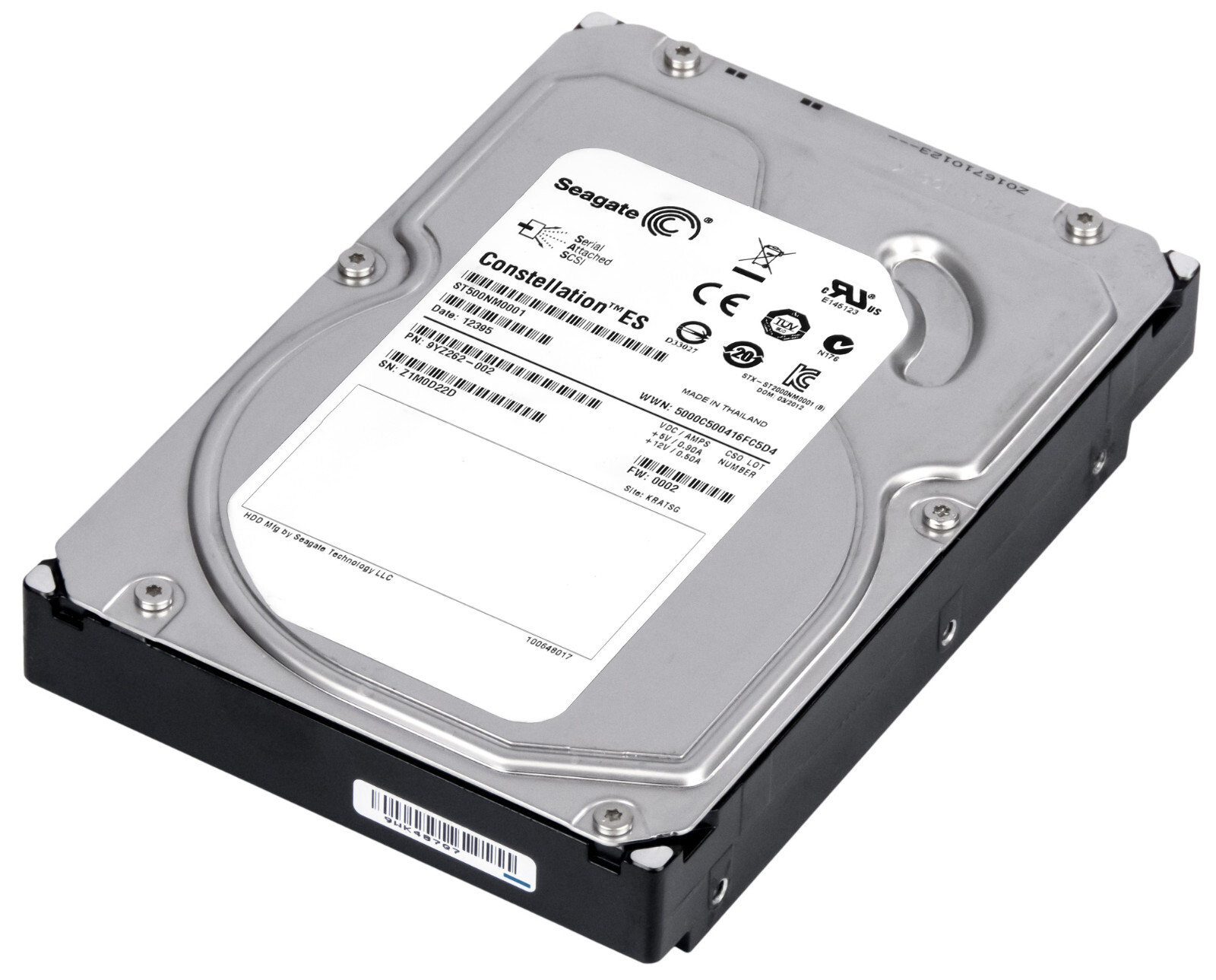 HARD DRIVE SEAGATE CONSTELLATION ES ST500NM0001 500GB 7.2K 64MB SAS-2 3.5''