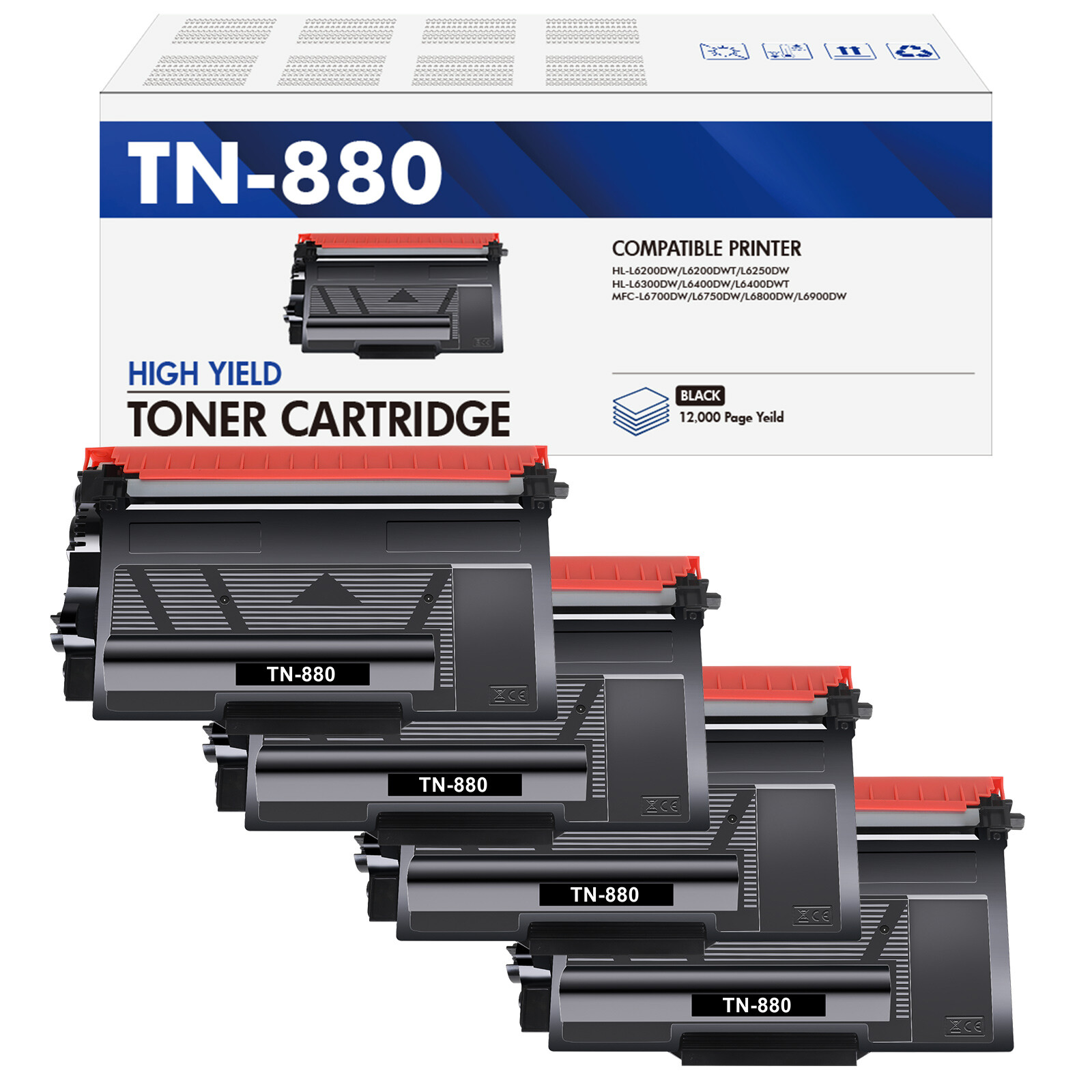 TN880 Black Toner DR820 Drum Compatible With Brother HL-L6200DW MFC-L6700DW Lot