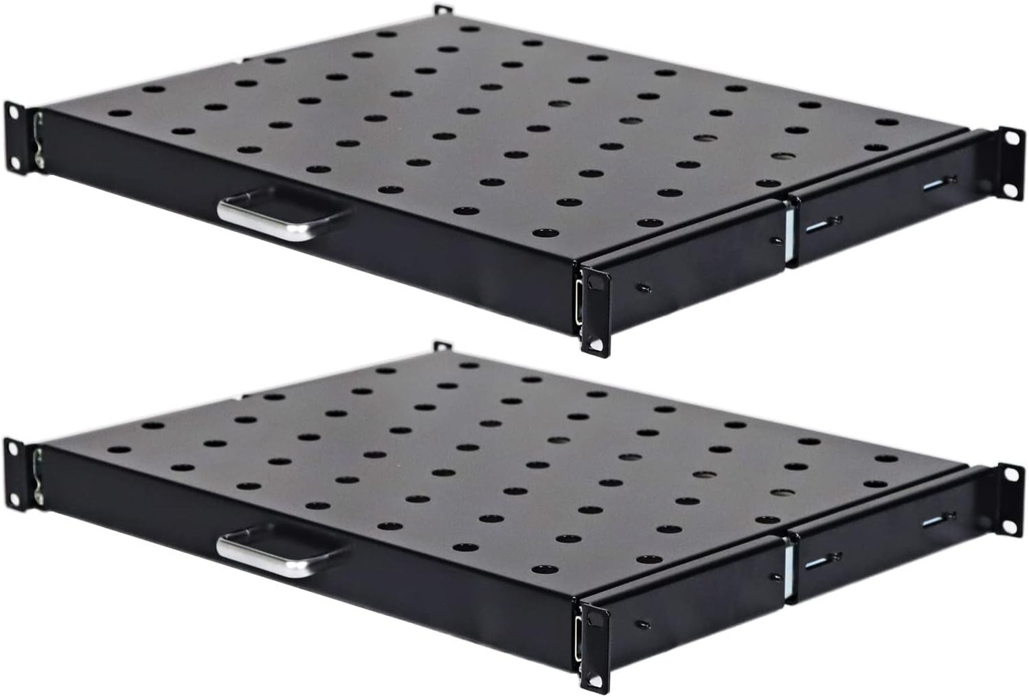 1U 19-inch Sliding Rack Server Shelf Vented Sliding 4 Post Rack Mount 14" Shelf