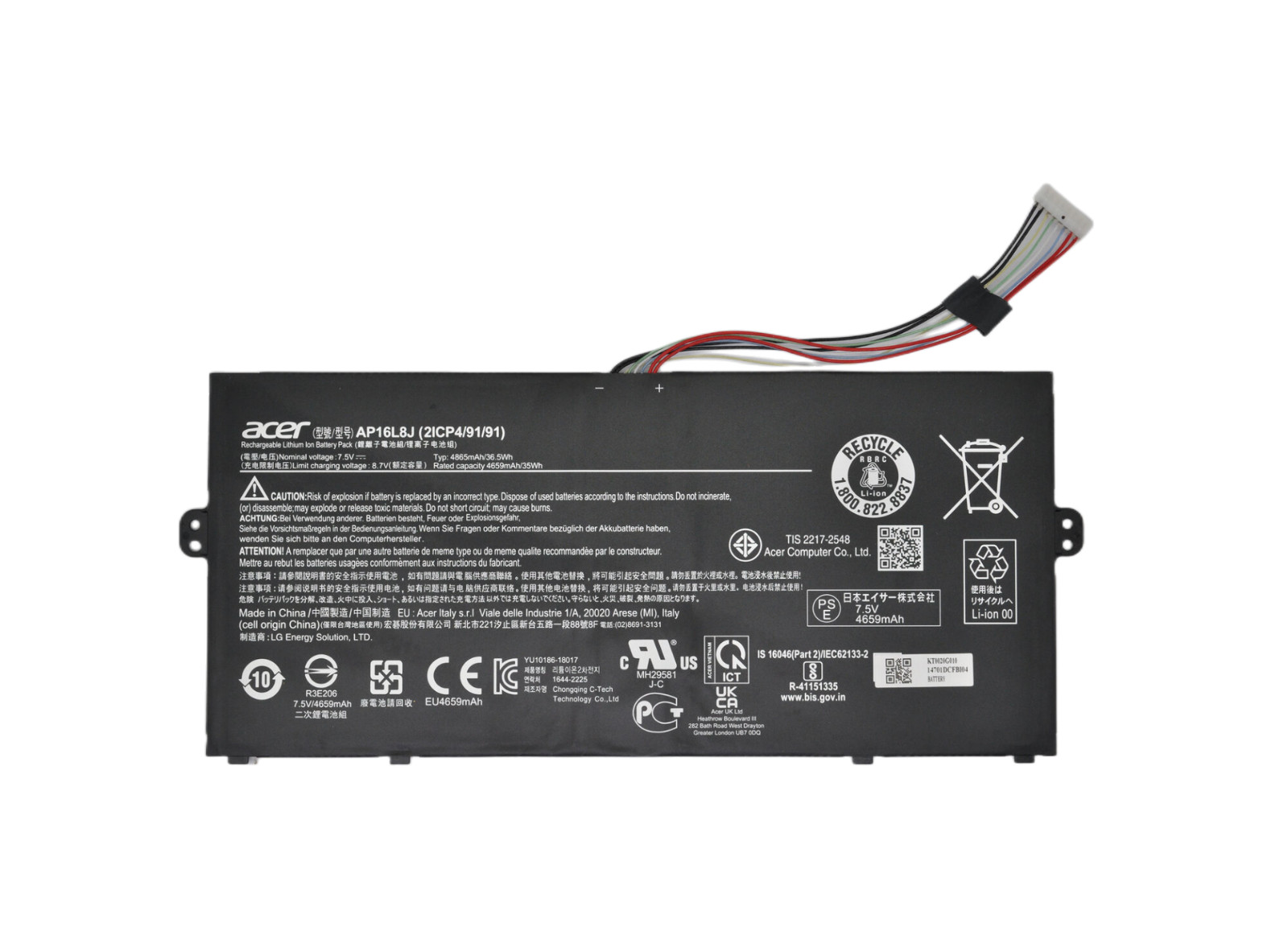 Genuine AP16L8J 7.5V Laptop Battery for Acer Chromebook Spin 311 CP311-3H-K2RJ