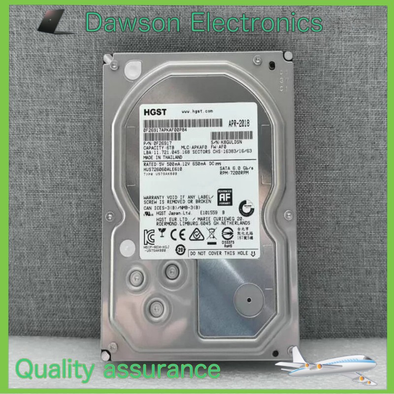 HUS726060ALE610 HGST 6TB 7200RPM SATA 6Gbps 128MB Cache 3.5 inch