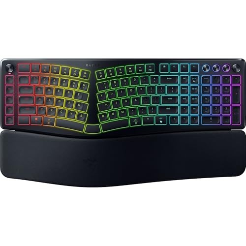 Razer Pro Type Ergo Wireless Split Ergonomic RGB Keyboard: Adjustable Tilt, Wris