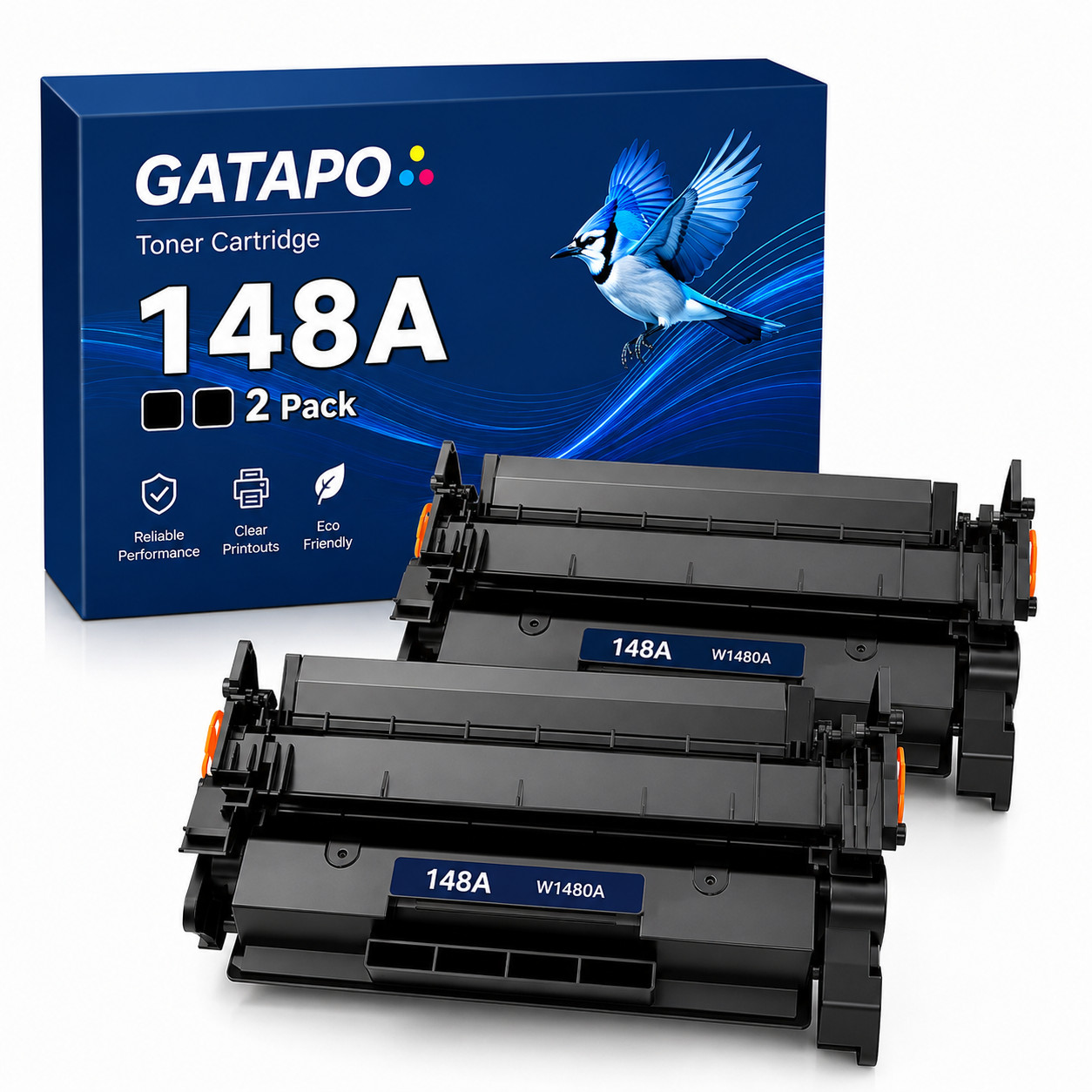 148A 2PK 2BK Black Toner Fit LaserJet Pro 4001n 4001dn 4001dw MFP 4101fdwith