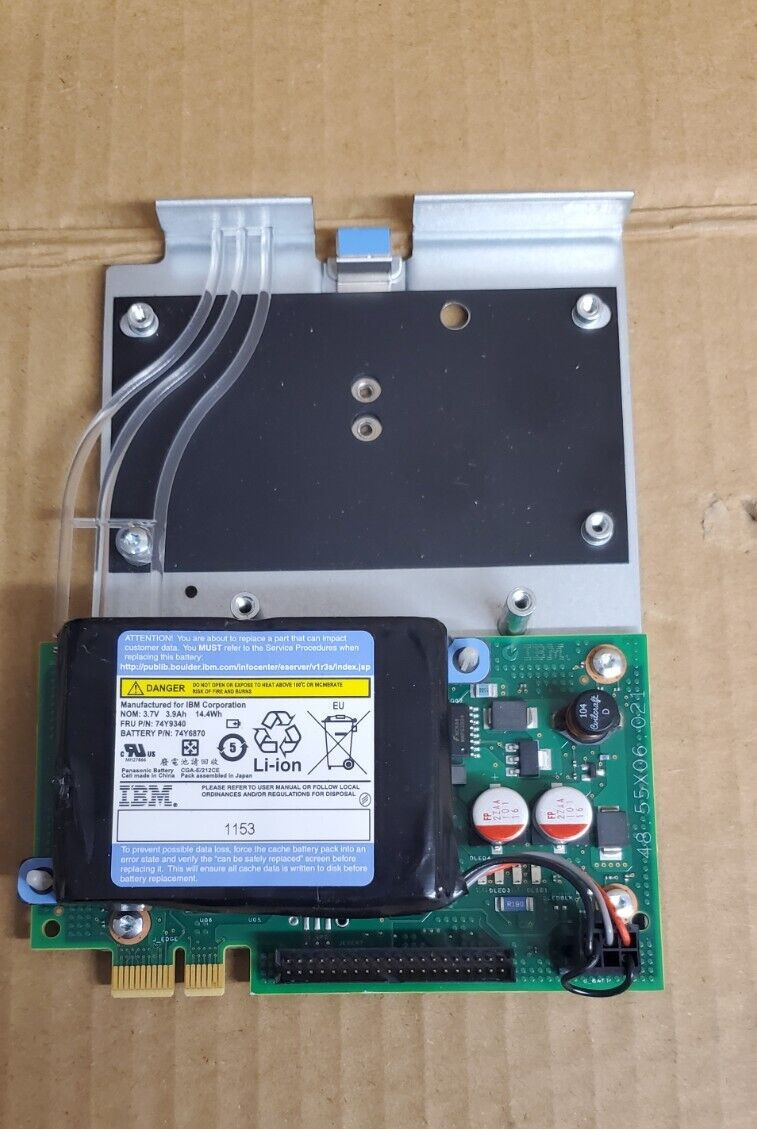 IBM 74Y3343 Cache Battery Card 2BCF w/ Battery Pack