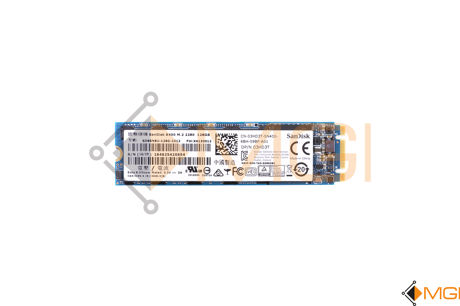 DELL SCANDISK X400 M.2 2280 128GB SD8SN8U-128G-1012 // 3HD3T // 