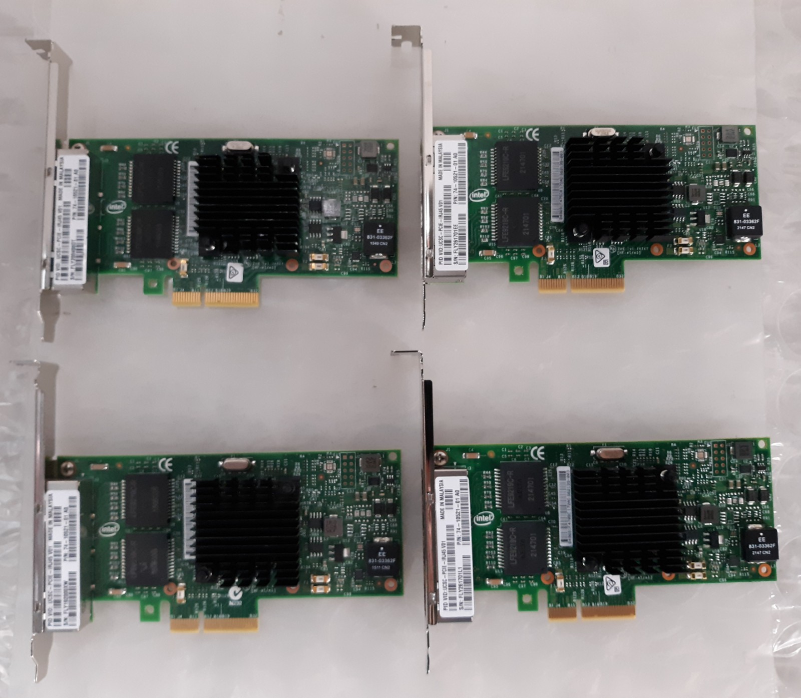 Lot of 4 Cisco UCSC-PCIE-IRJ45 1Gbe Quad Port Ethernet Server Adapter Card