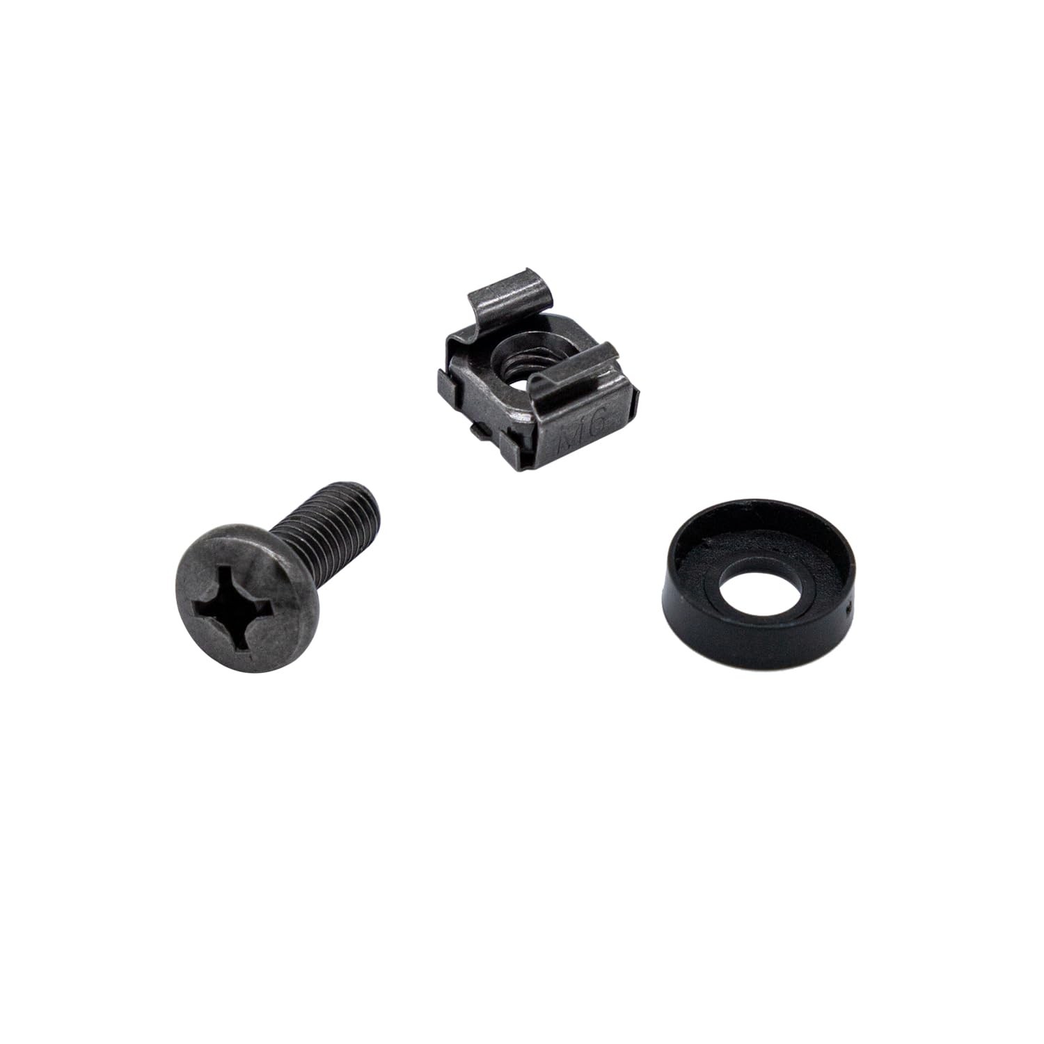 100 Pack M6x16mm Rack Mount Cage Nuts & Screws & Washers for Rack Mount Serve