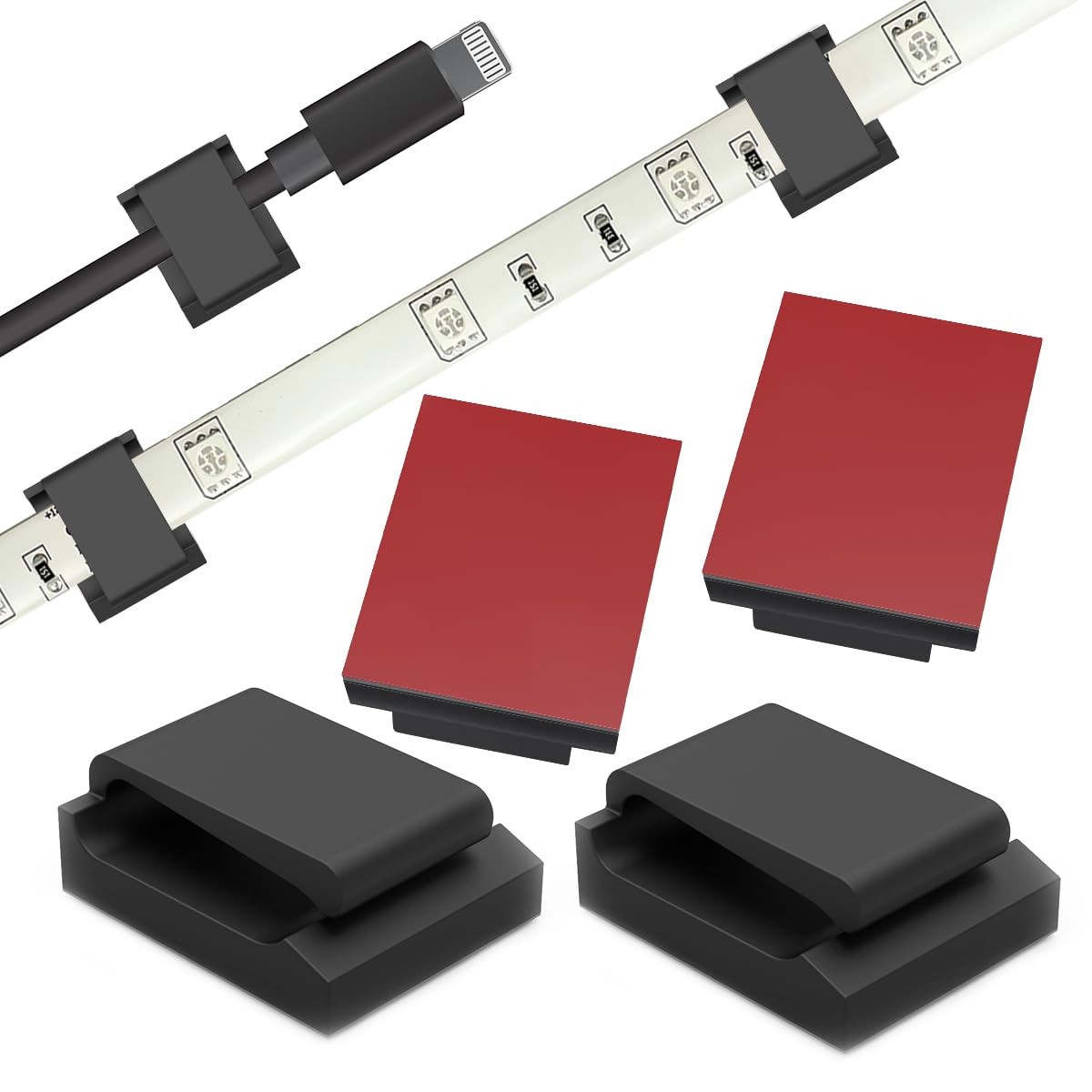 Strip Light Mounting Clips, -Adhesive Mounting Bracket Clip, Strip Light Clip...