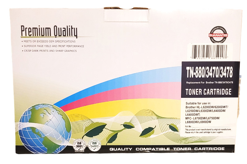 Toner Cartridge Compatible with TN 880 3470 3478 Black New