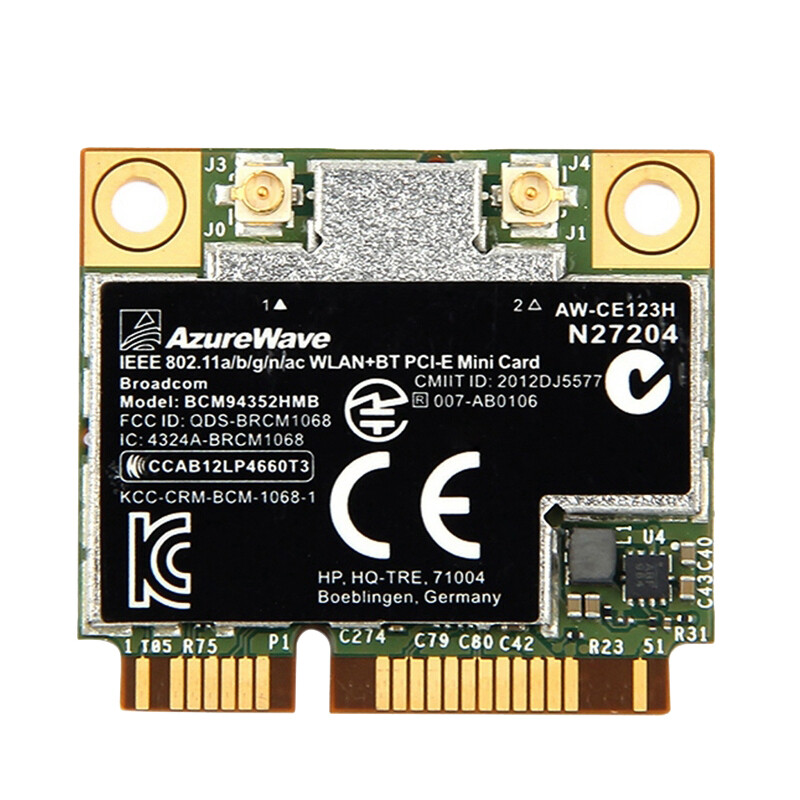 HP Broadcom BCM94352HMB 4352 WiFi+ BT 4.0 867 Mbps Card 802.11 ac SPS 724935-001