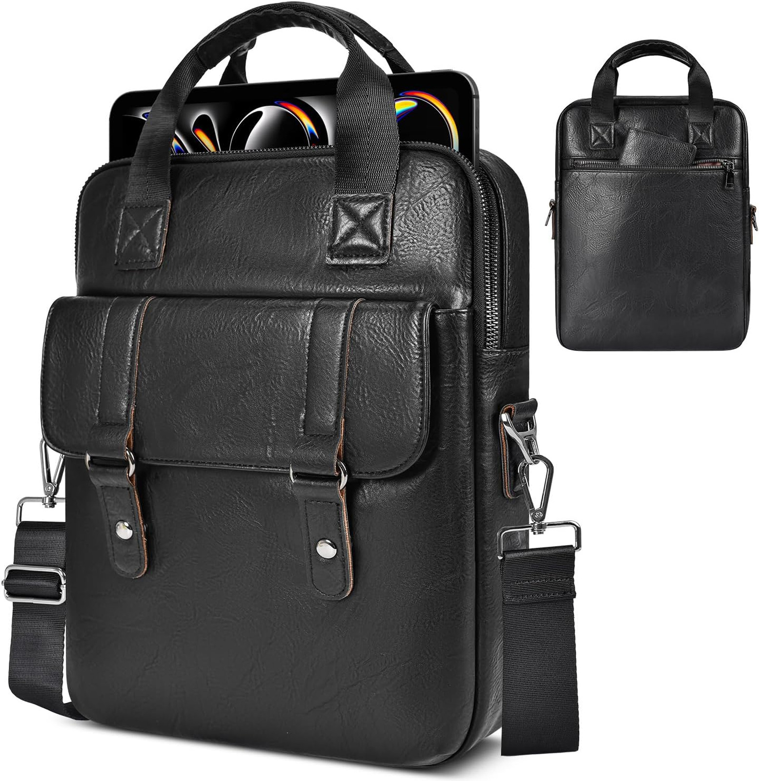 13 Inch Laptop Bag Women Men Leather Sleeve for MacBook Air Pro iPad Shoulder