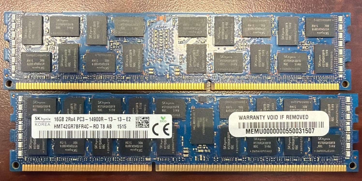 SK Hynix 16GB 2RX4 PC3-14900R HMT42GR7BFR4C-RD DDR3 DIMM Server Memory ECC