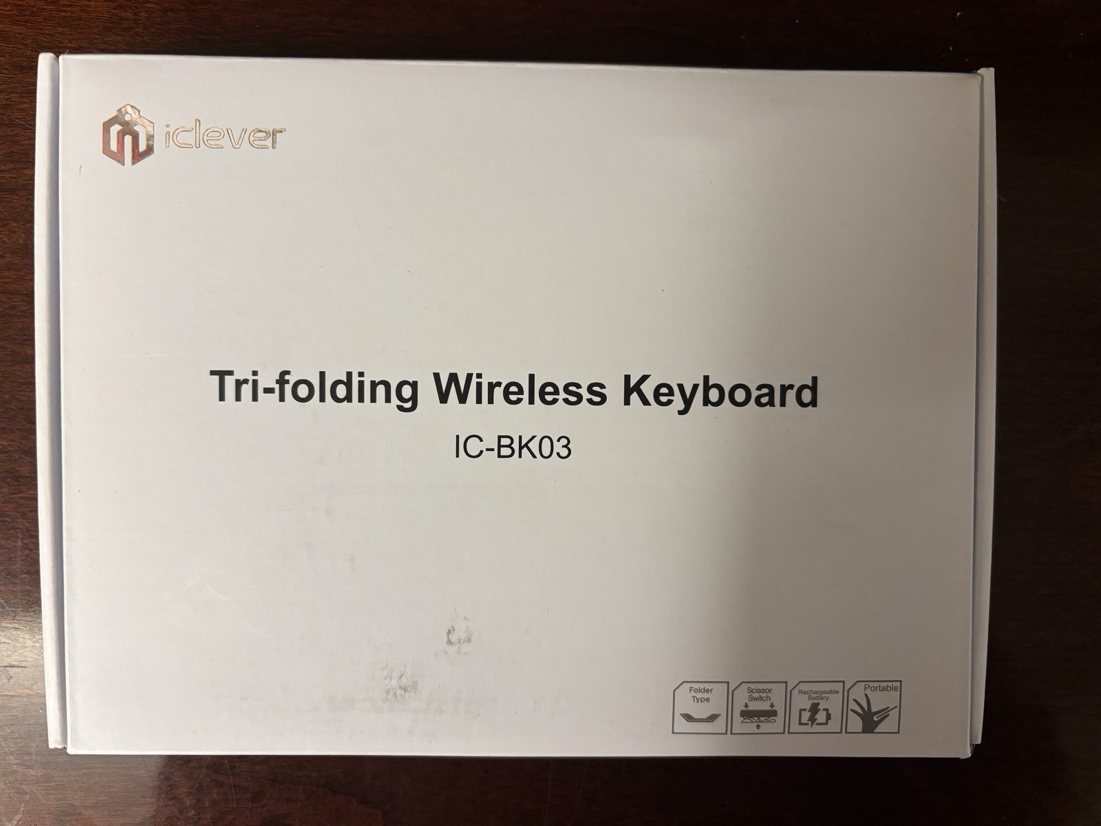 iClever Tri-Folding Wireless Keyboard IC-BK03 Black/Silver - NEW