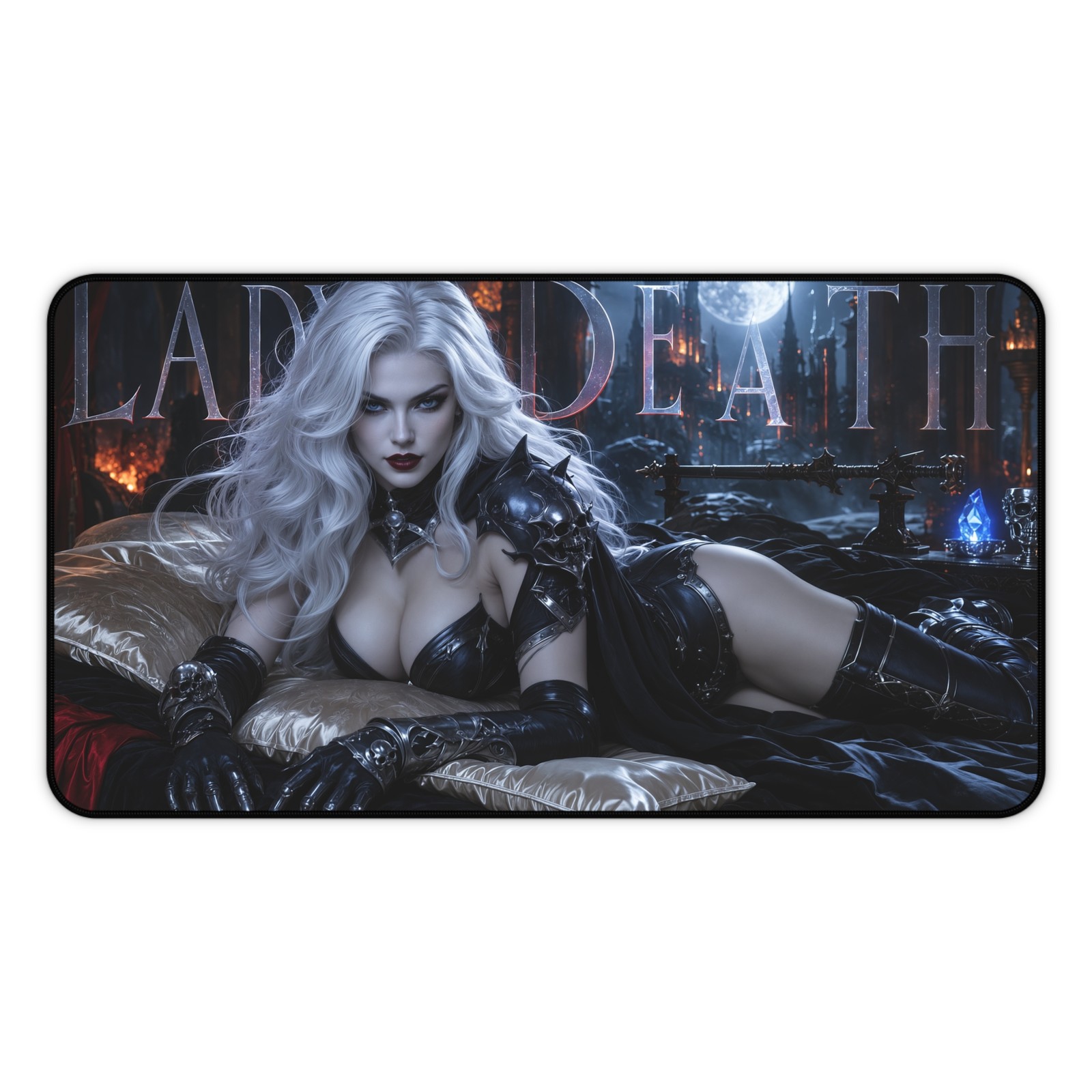 Lady Death Mouse Pad, Comic Heroine XXL Gaming Desk Mat, Gothic Pad
