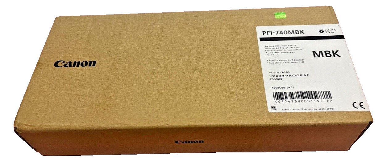 Genuine Canon imagePROGRAF TZ-30000 / PFI-740MBK MATTE BLACK INK 4768C001 Ink