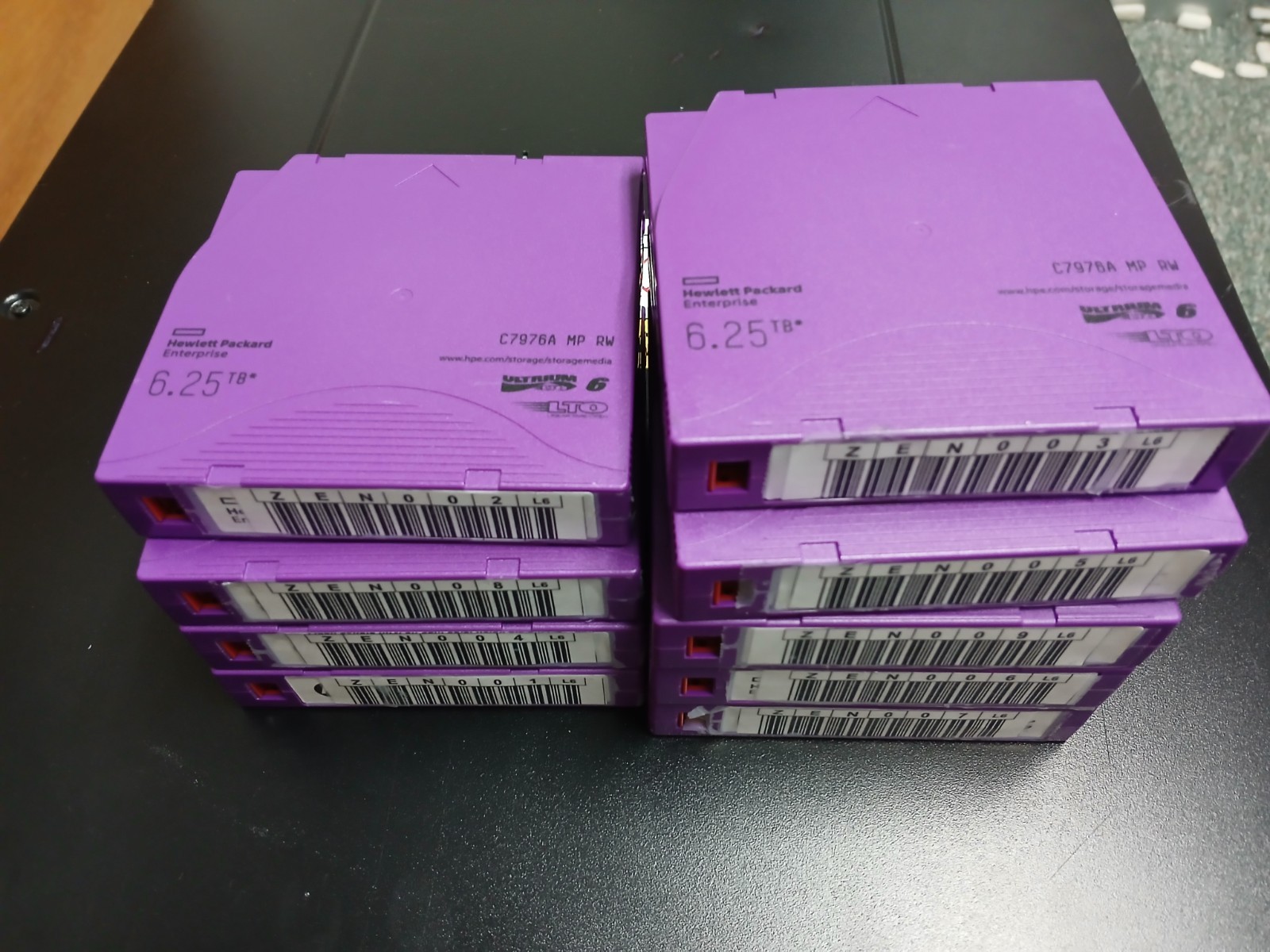 lot of 9 HPE 1/2" LTO-6 Ultrium Data Cartridge  2.5TB Native/6.25TB Compressed