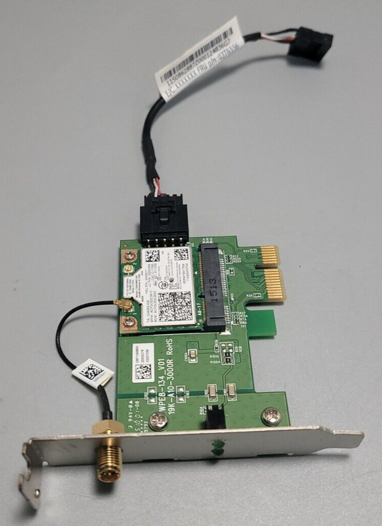 Lenovo Network Card, with cable (03T6556) +Wi-Fi Card. (FRU03T8168)
