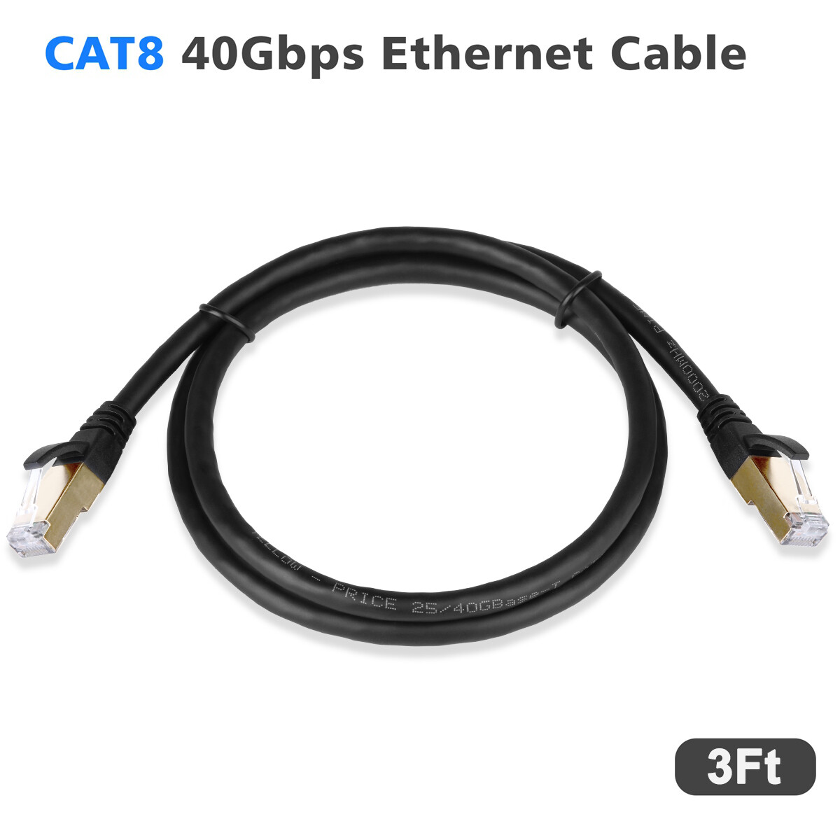 [Soft Jacket] Cat 8 Ethernet Cable High Speed Gigabit LAN Patch Cord Long Lot