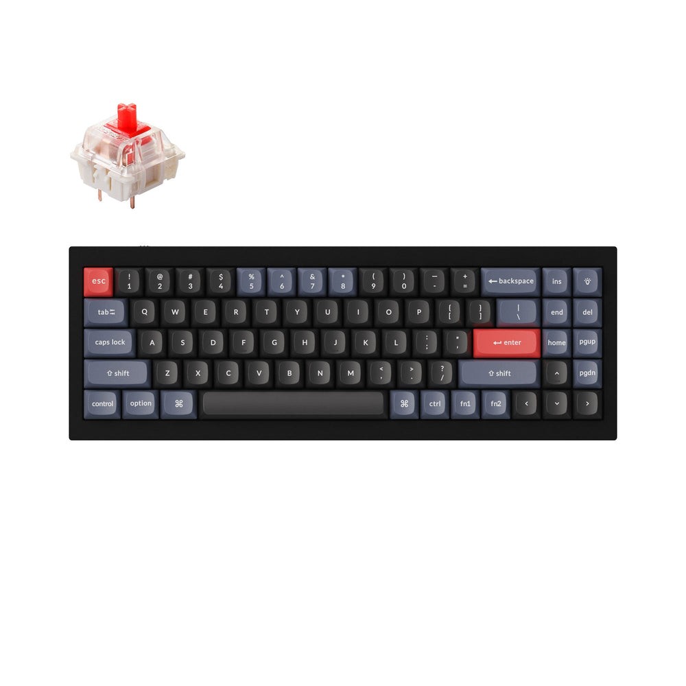 KEYCHRON Q7 QMK MECHANICAL GATERON G PRO RED SWITCHES - CARBON BLACK (B)