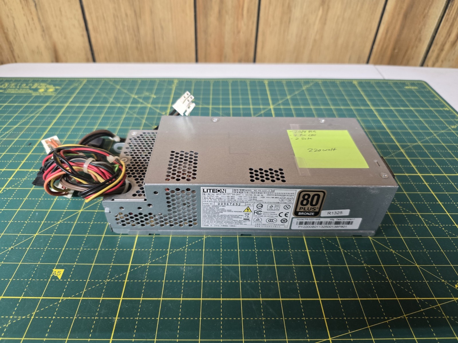  PS-5221-9AB Liteon PS-5221-9 AB 220W Mini ATX 80 plus Bronze Power Supply