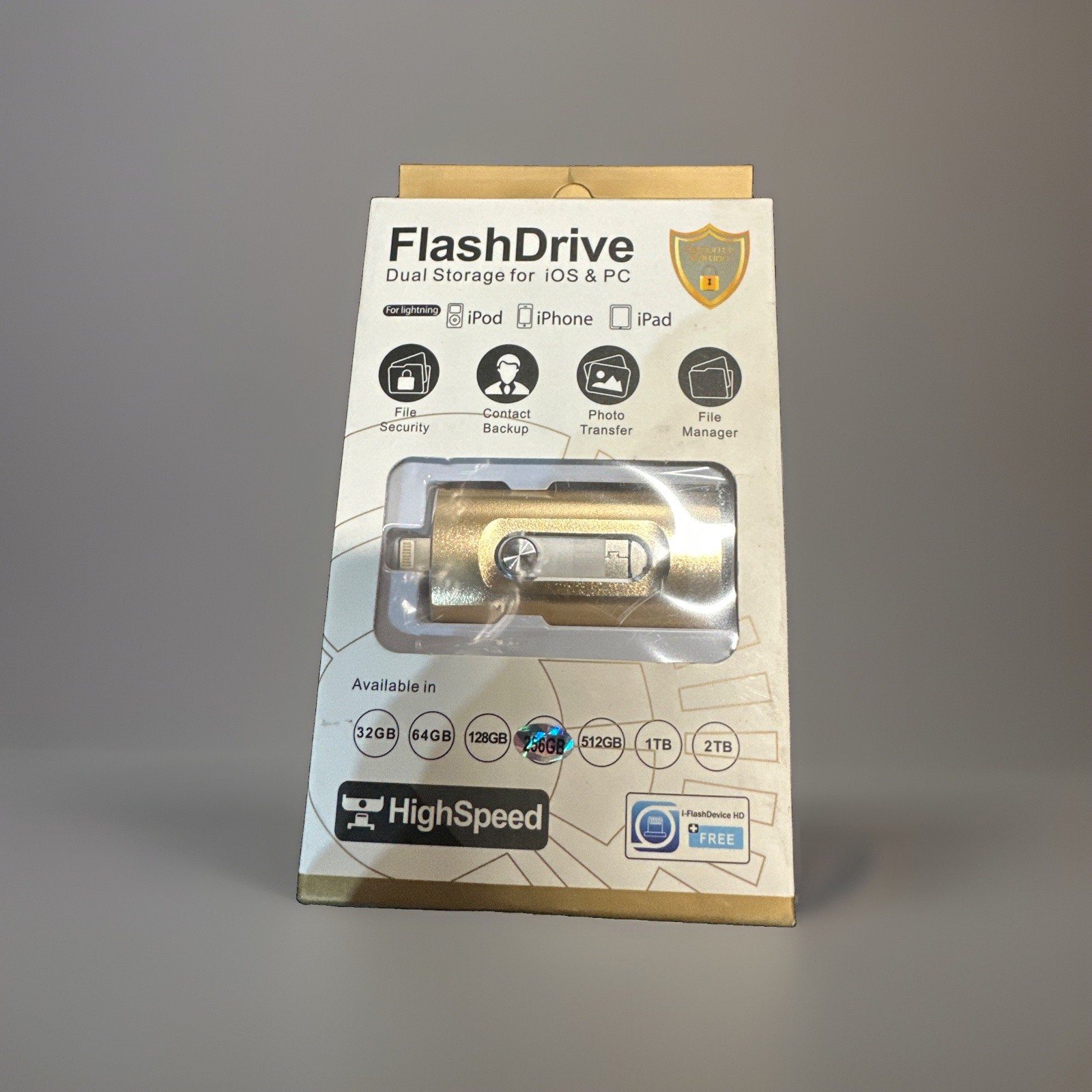 Flash Drive, Micro USB + 8 Pin + USB 3.0 4 in 1 Mobile Phone Computer 256 GB