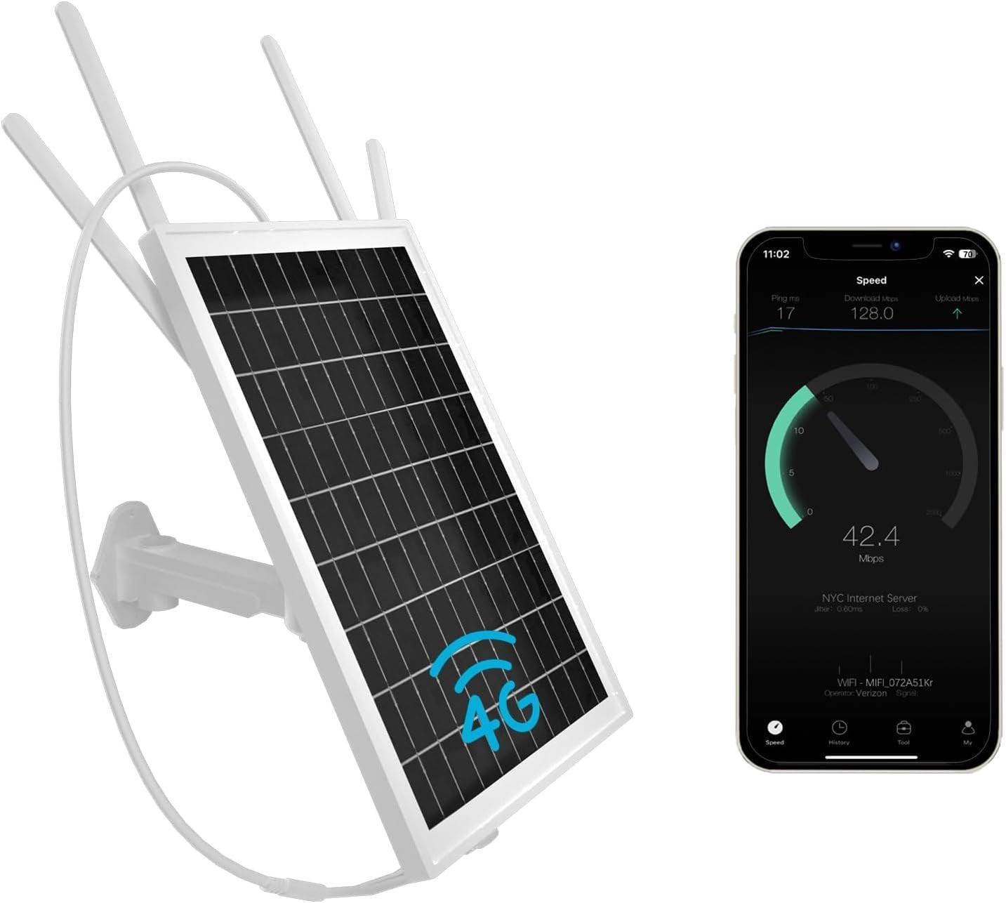 15W Solar Powered 4G LTE Modem Router, Outdoor Solar Powered Wifi Extender Signa