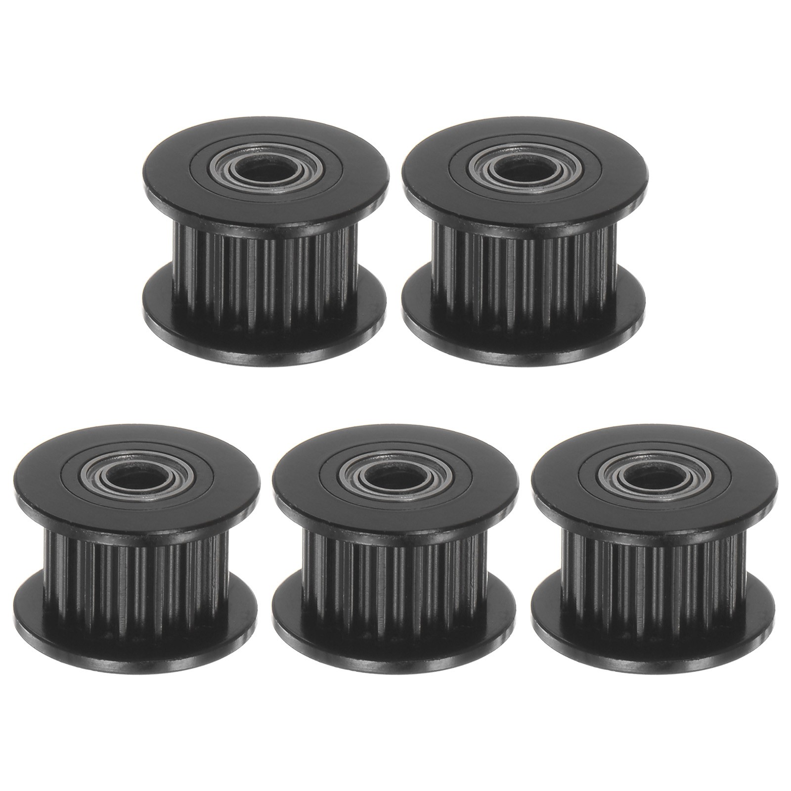 5pcs 2GT Idler Pulley 16 Teeth 3mm Bore 13mm Dia. 6mm Width Belt, Black
