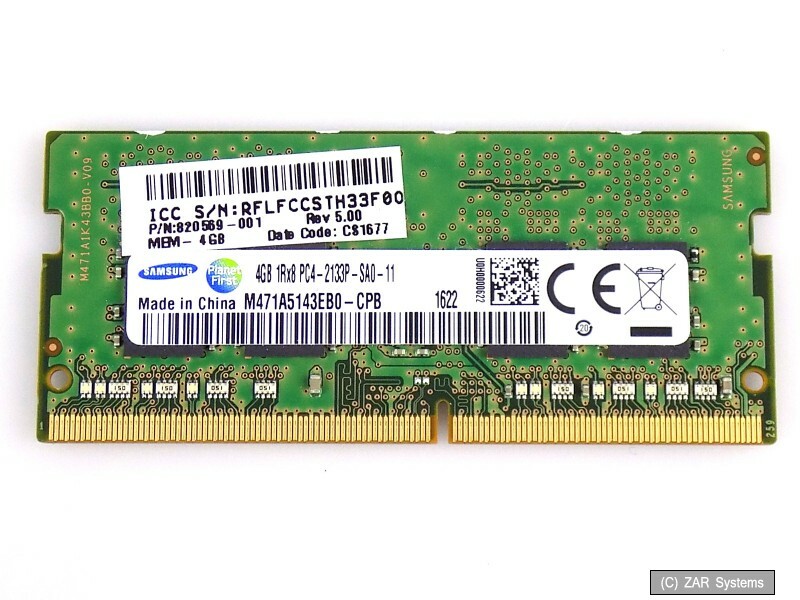 4GB HP 820569-001 Samsung M471A5143EB0-CPB DDR4 PC4-2133P-SA0-11 2133Mhz SO-DIMM