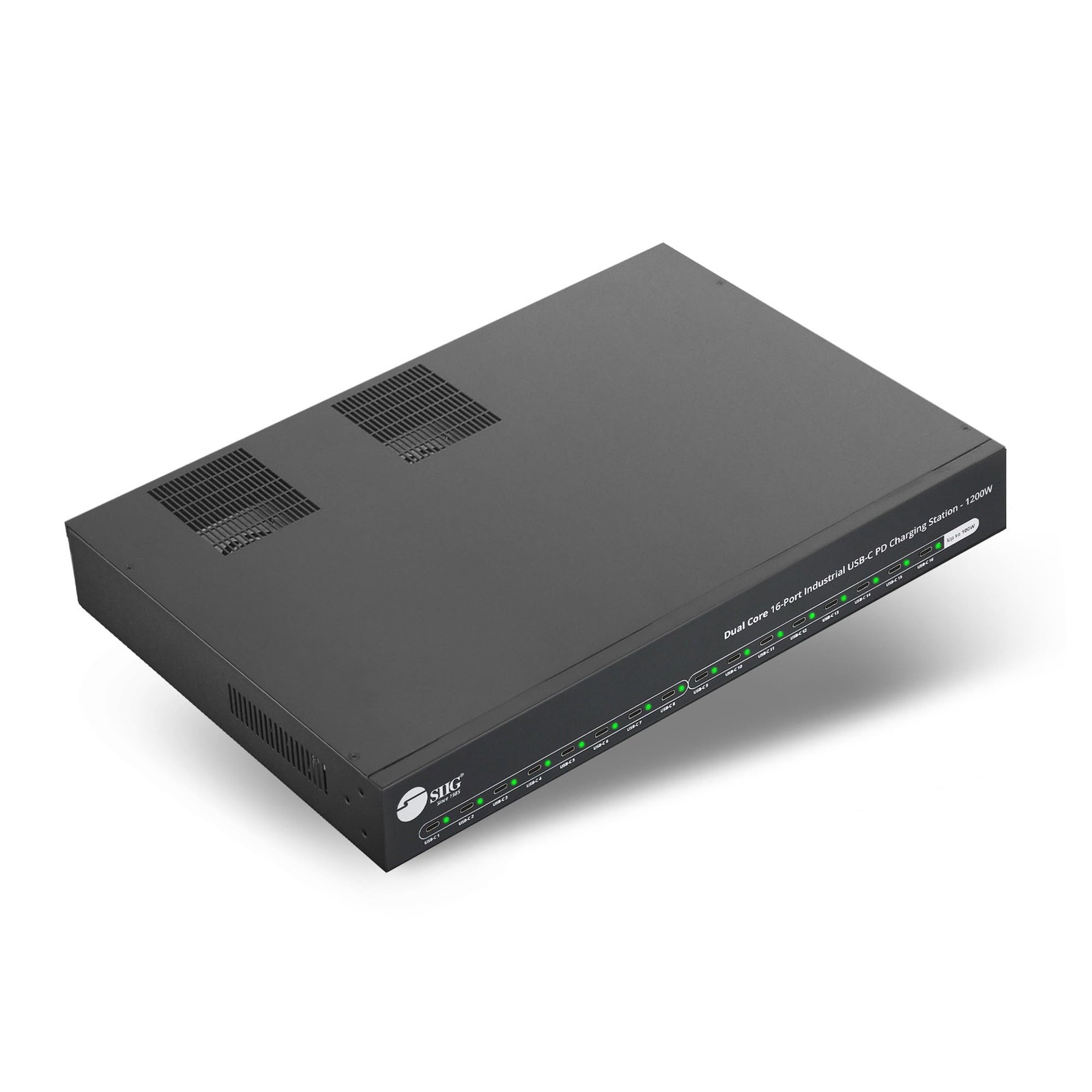 SIIG Dual Core 16-Port Industrial USB-C PD Charging Station - 1200W (IDUS0G11S1)