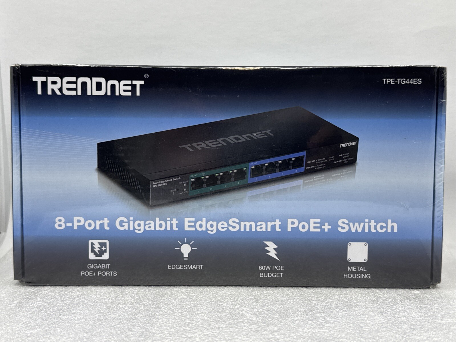 TRENDnet 8-Port Gigabit EdgeSmart PoE+ Switch TPE-TG44ES Ethernet Switch in Box