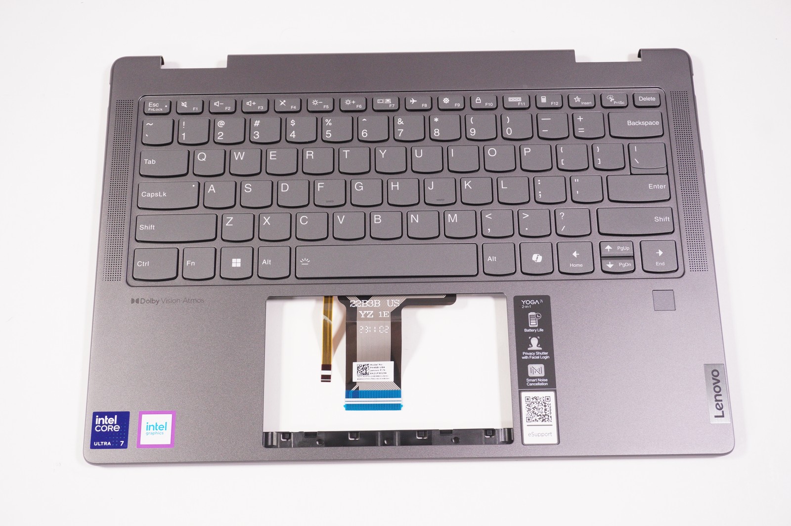 5CB1N97636 Lenovo US Palmrest Keyboard  Storm Grey 83DJ0002US