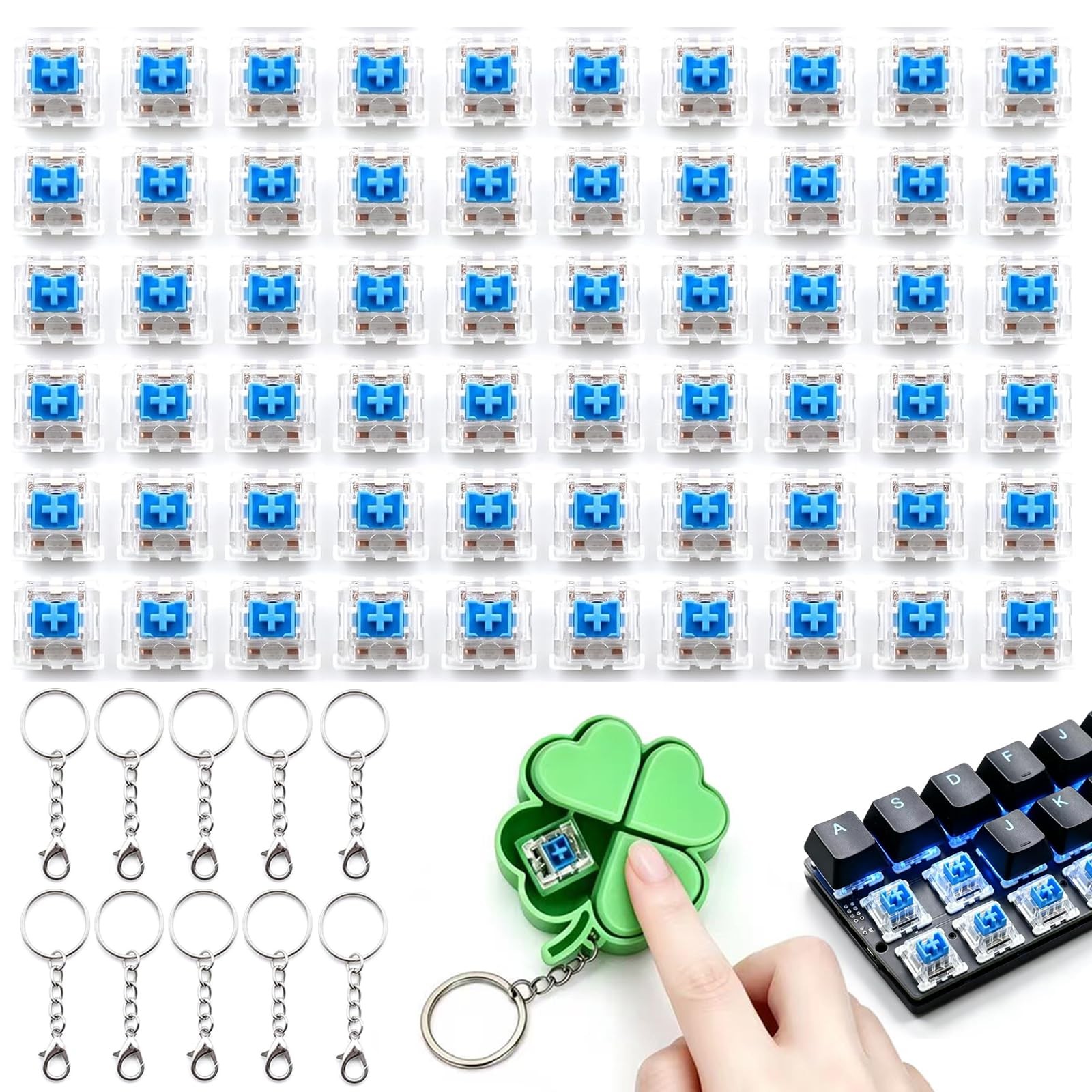 60Pcs Clickers for 3D Prints, Clicky Mechanical Keyboard Switches | for Keybo...