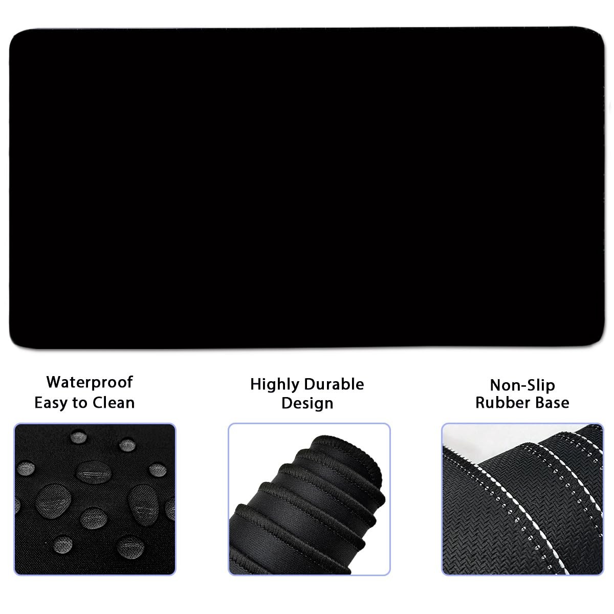 4in1 Large Mouse Pad Keyboard Wrist Rest Desk Gaming Mat Support Black