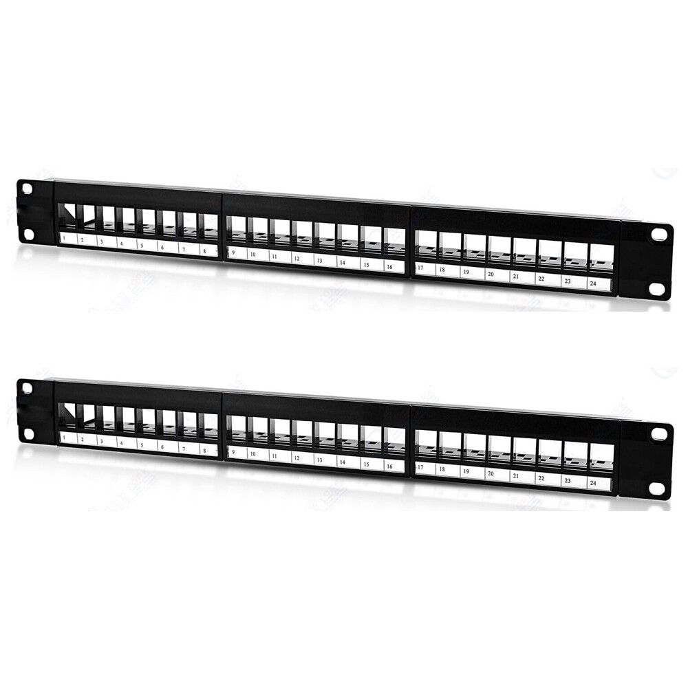 2/4/6/10x 24 Port Keystone Jack Blank Patch Panel Plate Cat5/5e Cat6/6a RJ-45
