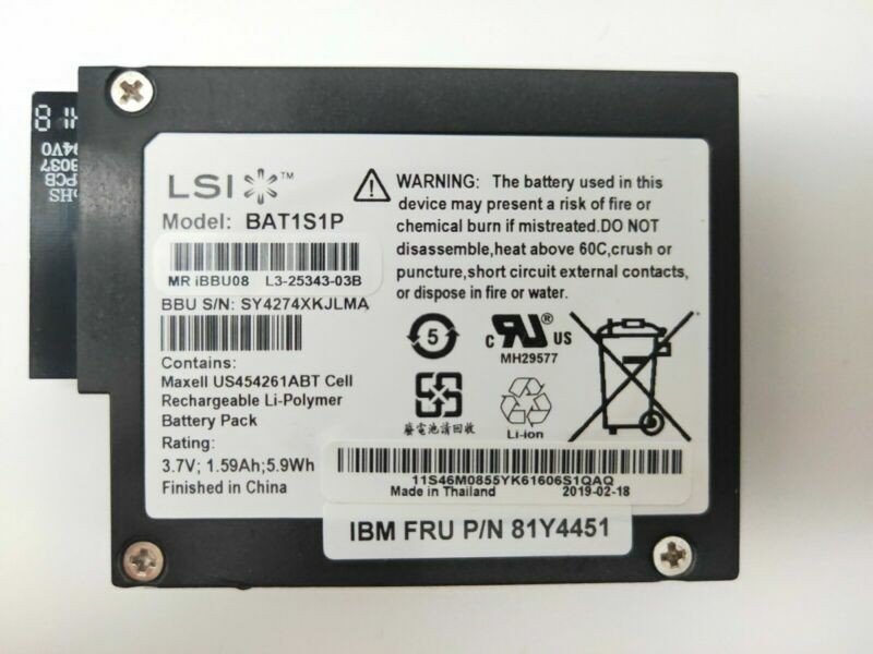 LSI BBU08 For IBM 81Y4451 BAT1S1P For M5015 M5014 M5000 9260 9280 Raid Battery