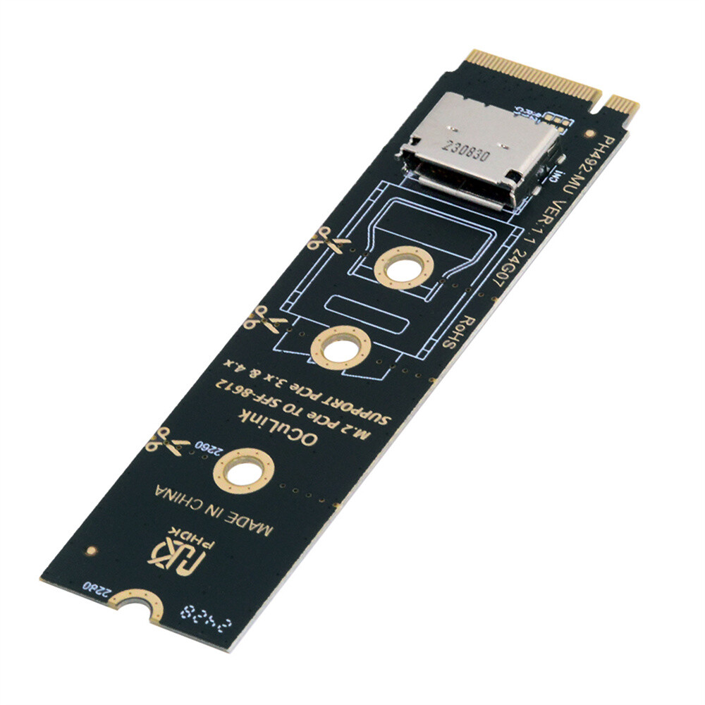 CY PCI-E4.0 2280 M.2 M-key to Oculink SFF-8612 SFF-8611 Vertical Host Adapter
