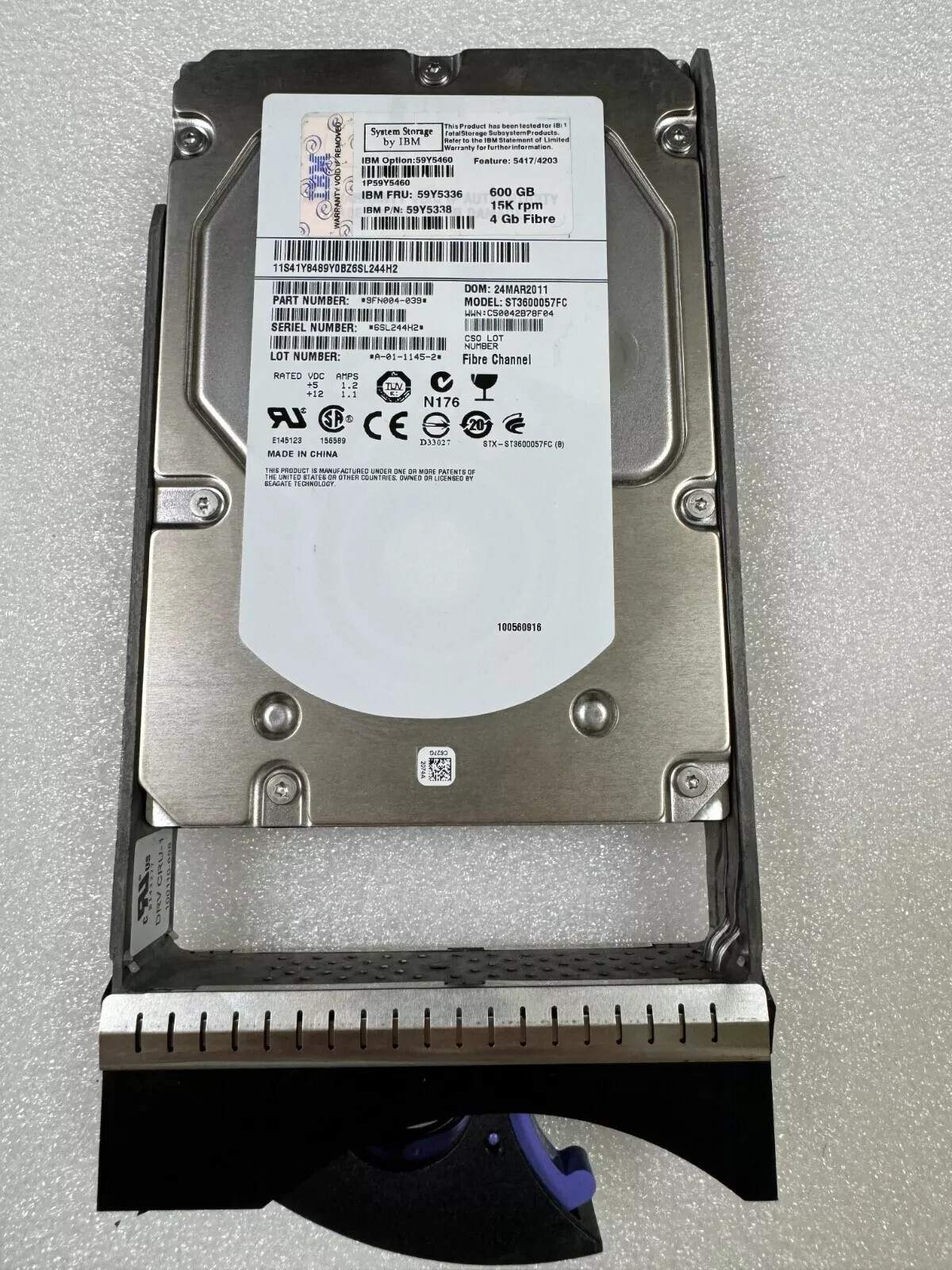 Compatible 59Y5336 IBM 600GB 15K 4GBPS FC 3.5" HARD DRIVE 59Y5460 59Y5322