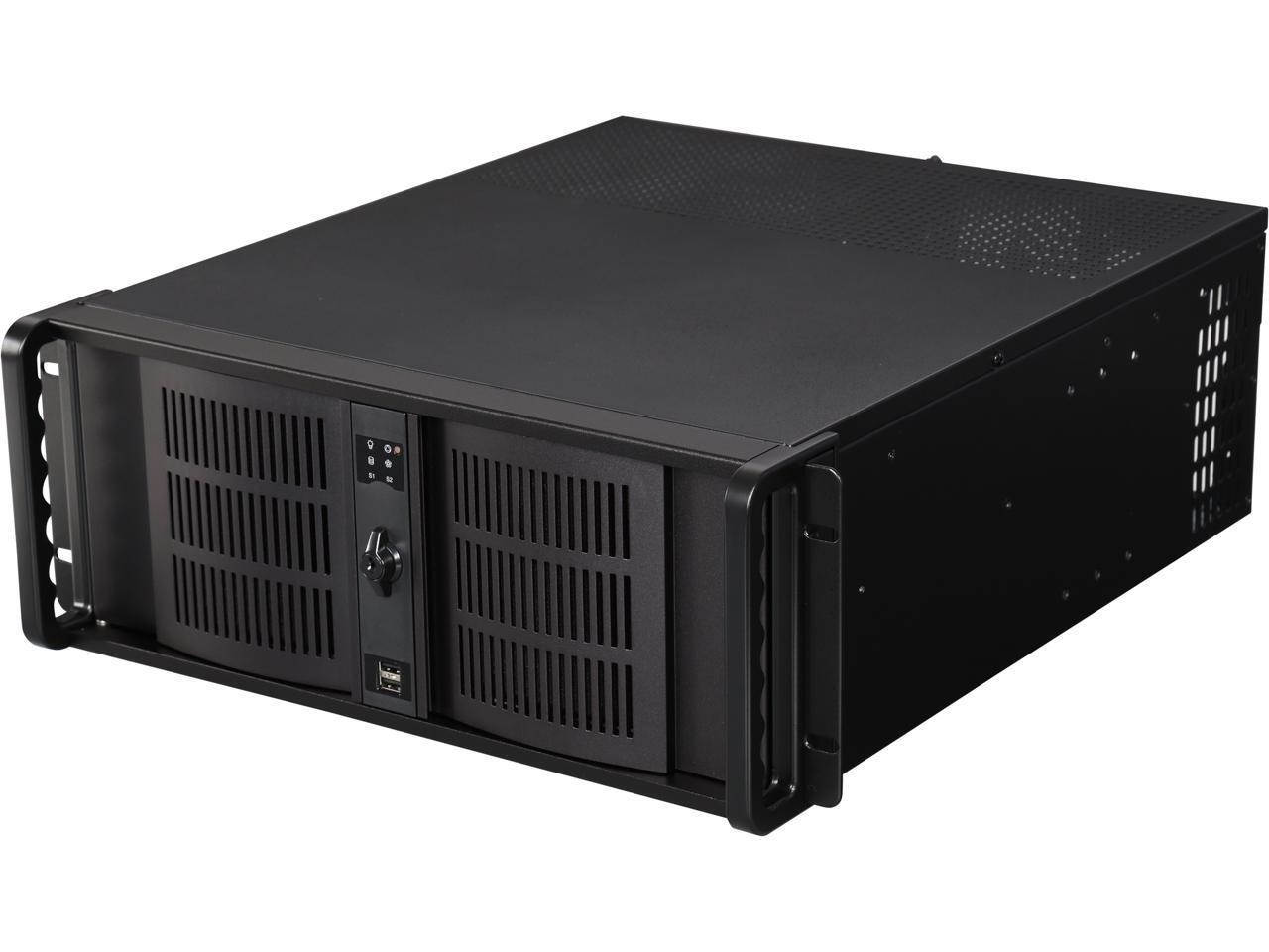 iStarUSA D-400-6 Black Aluminum / Steel 4U Rackmount Compact Stylish Chassis