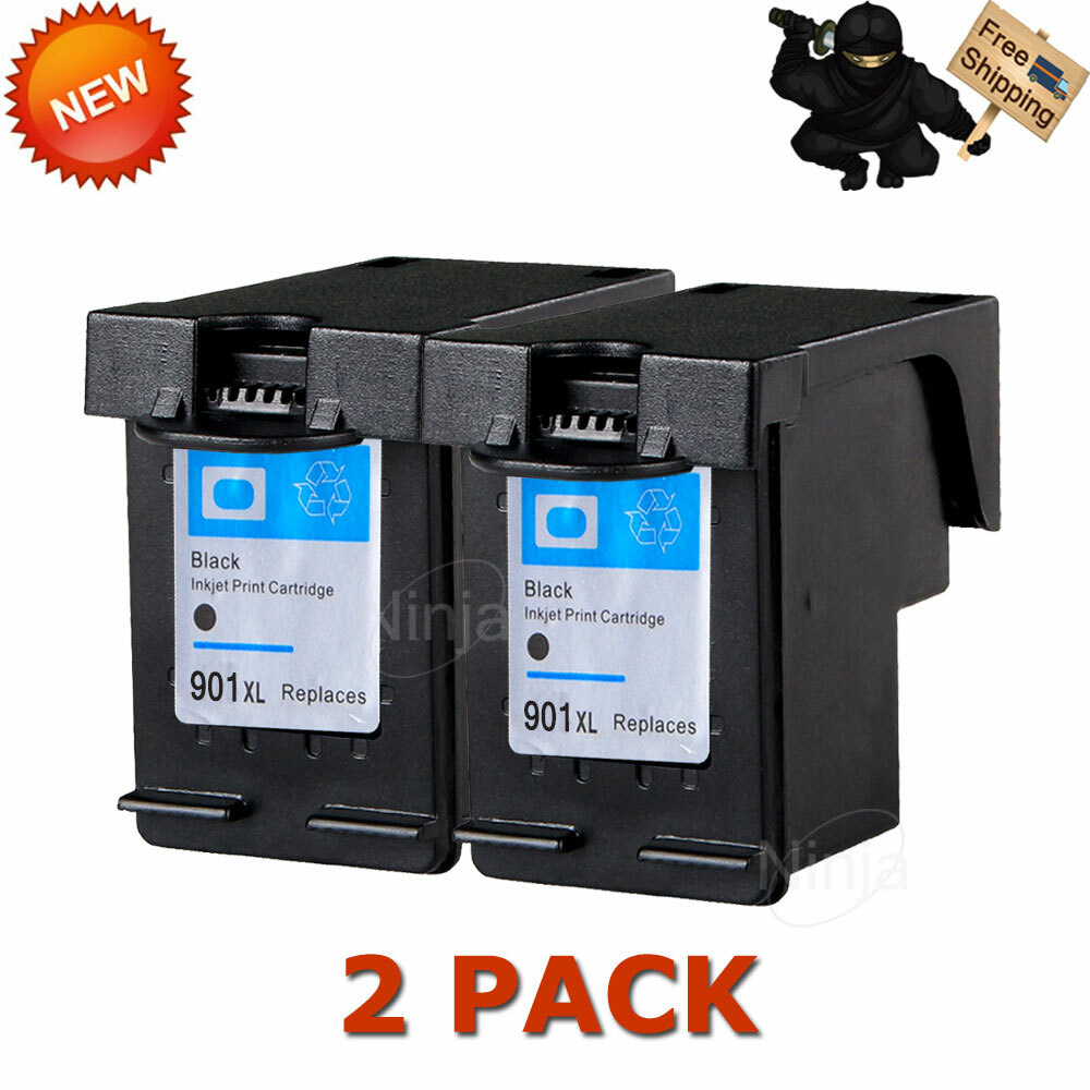 2PK 901 XL Black Ink Cartridge for HP Officejet J4500 J4540 J4580 J4660 J4680