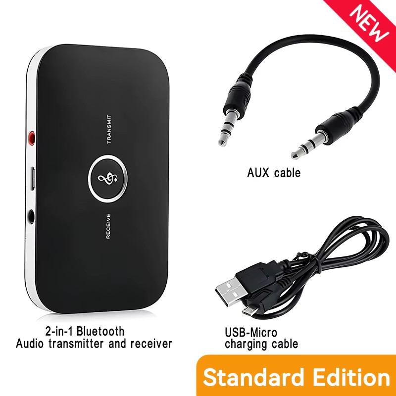 Upgrade B6 2 in 1 Bluetooth 5.3 Audio Receiver Transmitter 3.5mm AUX+RCA 600mAh 