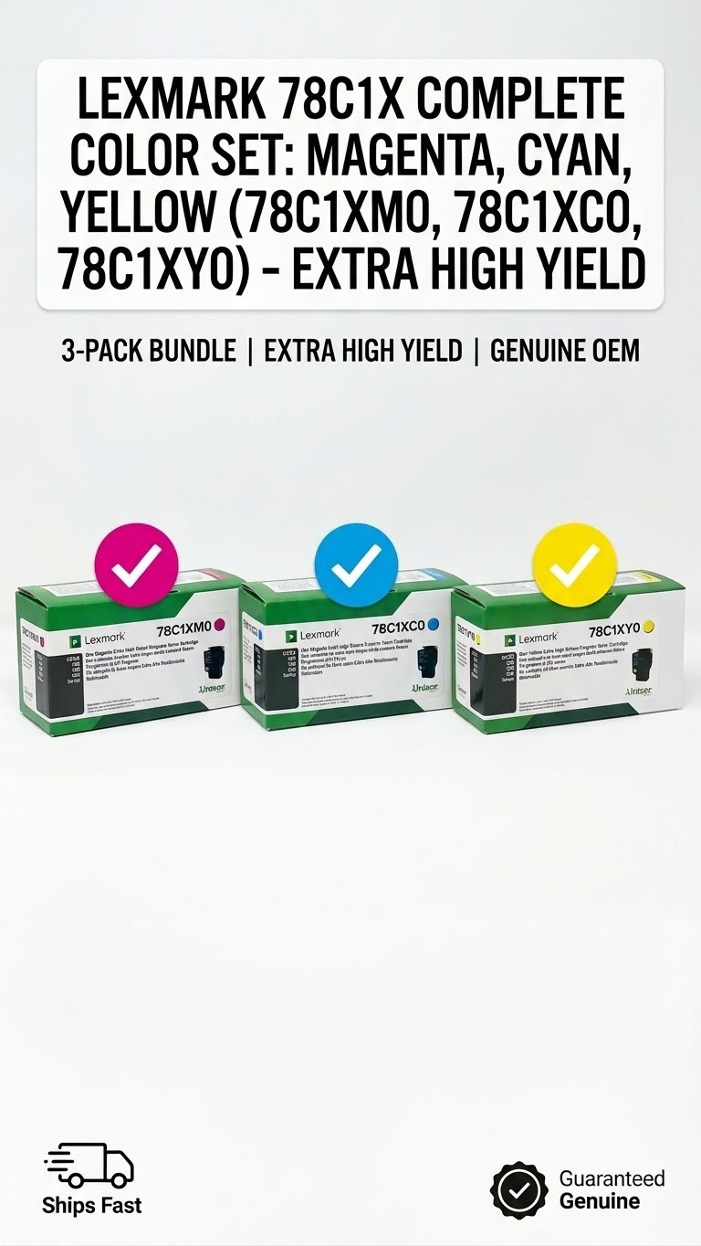 NEW Lexmark 78C1X Toner Set Magenta Cyan Yellow 78C1XM0 78C1XC0 78C1XY0 CS & CX