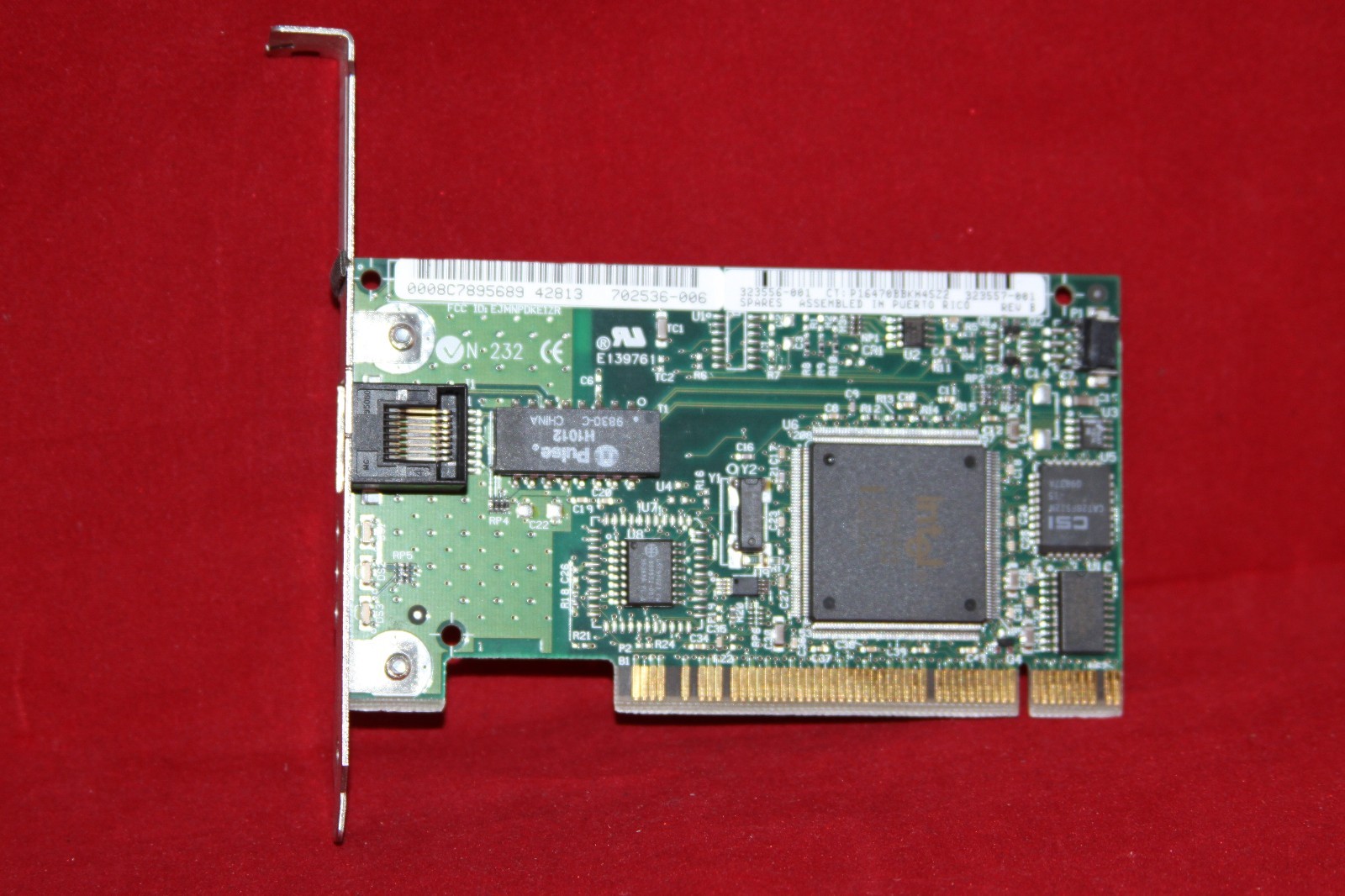 PCI Ethernet LAN Card Adapter, Compaq NC3121, Intel PRO. (323556-001 323557-001)