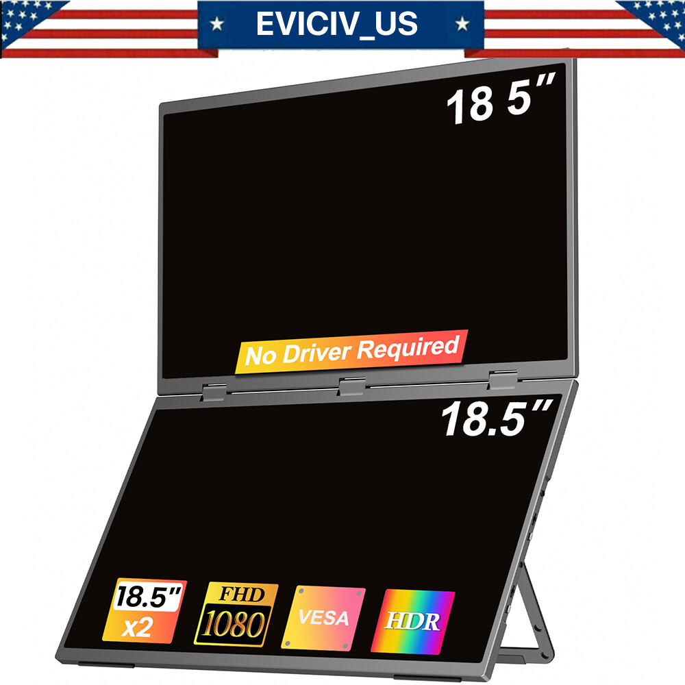 EVICIV Delta 18.5" 2000:1 Portable Monitor Extender Dual Screen 1080P For Laptop
