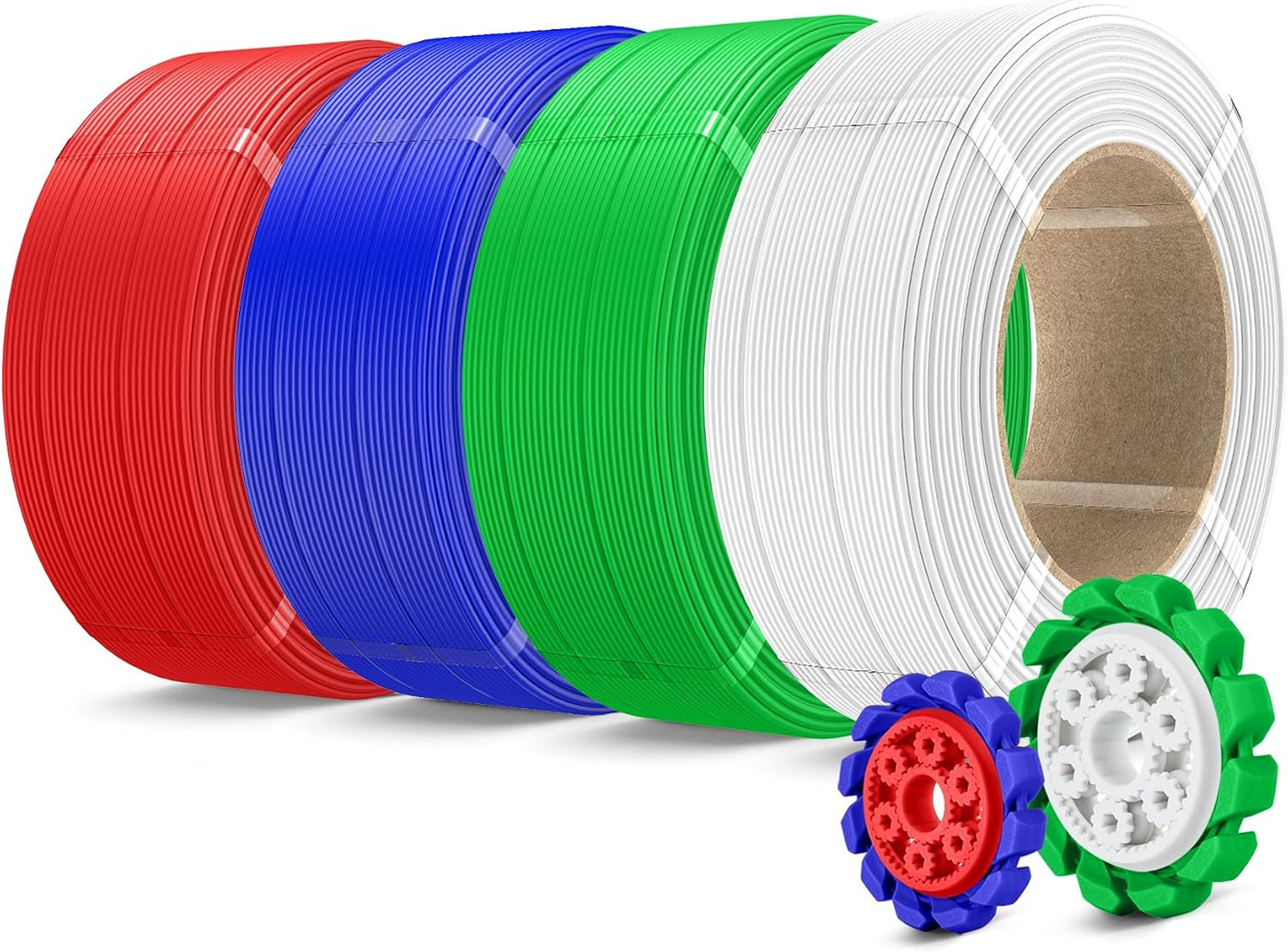 PLA+2.0 3D Printer Filament Refill 1.75mm, 4 Packs, 4KG