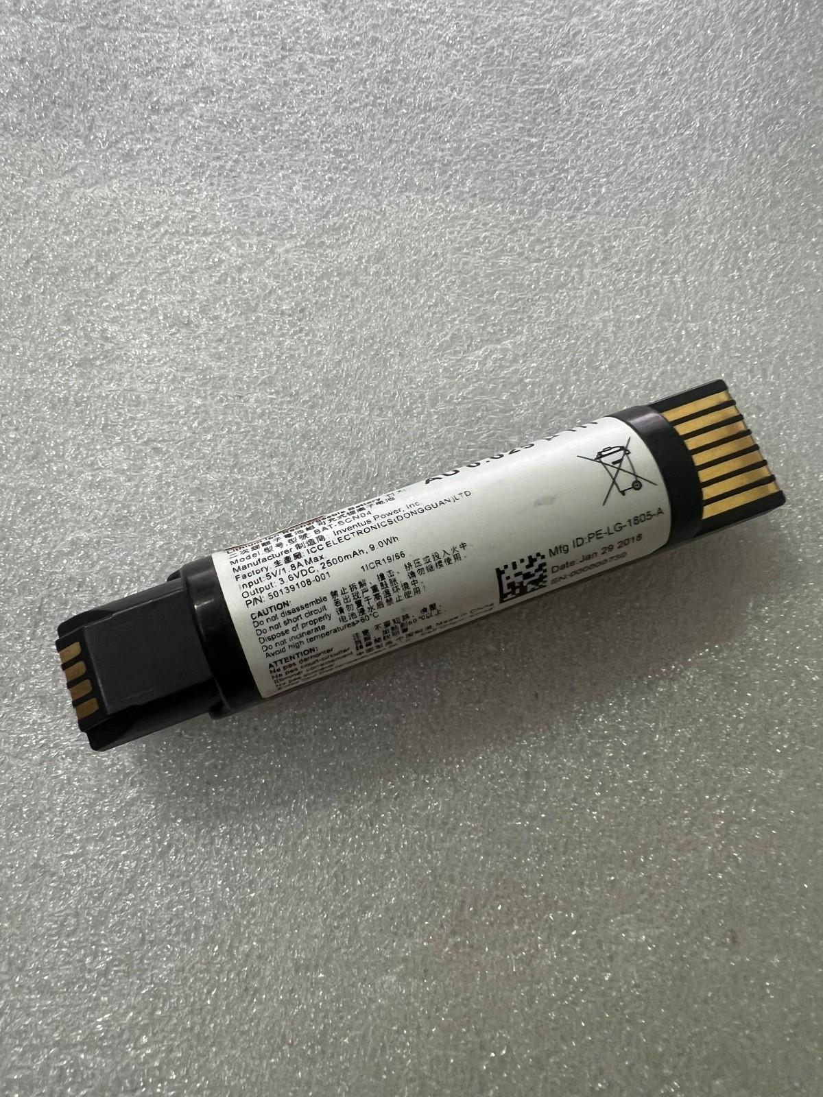 New Battery for Honeywell 50139108-001, BAT-SCN04, 2500mAh