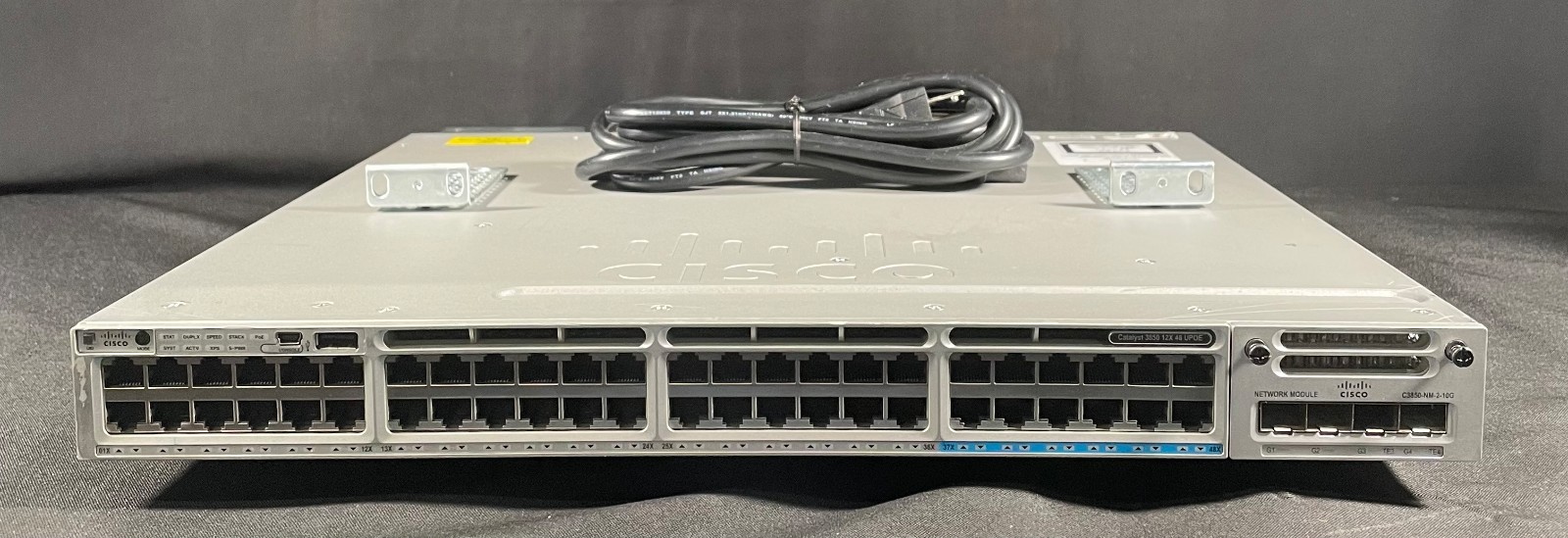 Cisco WS-C3850-12X48UW-S 48-Port UPOE Managed Switch w/C3850-NM-2-10G Module