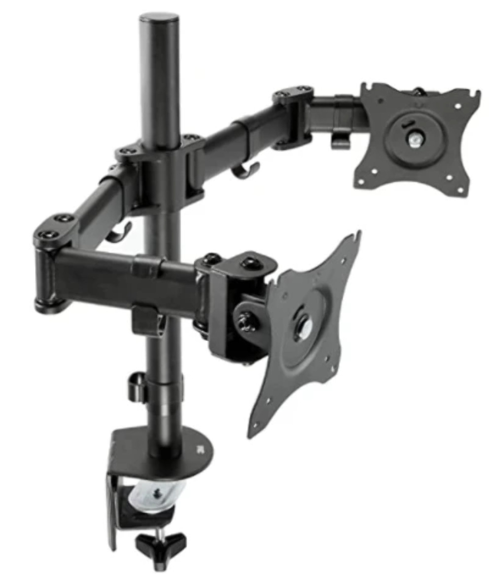 3M™ MM200B Dual Monitor Mount, 24"H x 33"W x 5"D, Black (NEW)